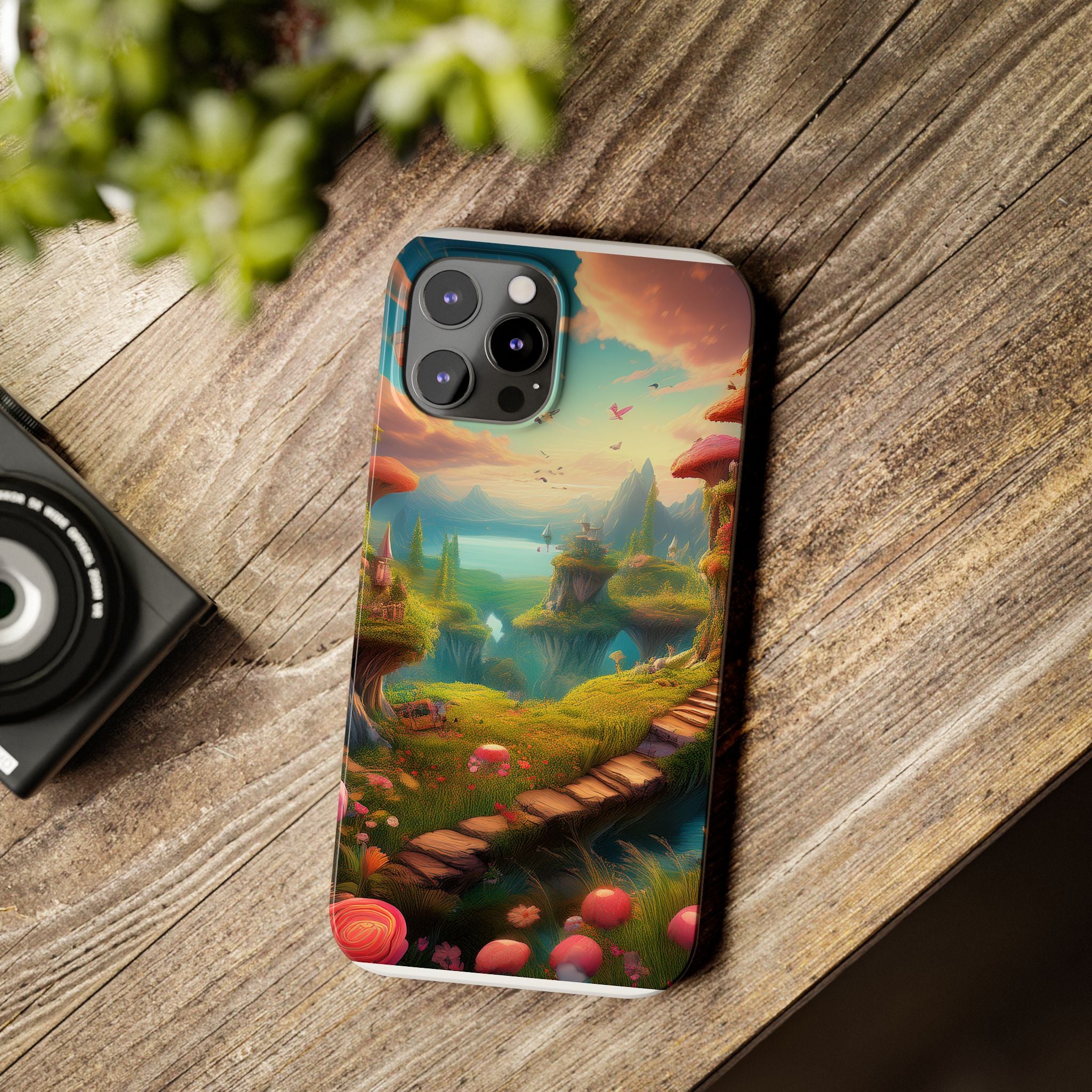 Fantasy Landscape Slim Phone Case — Enchanted Mushroom Path