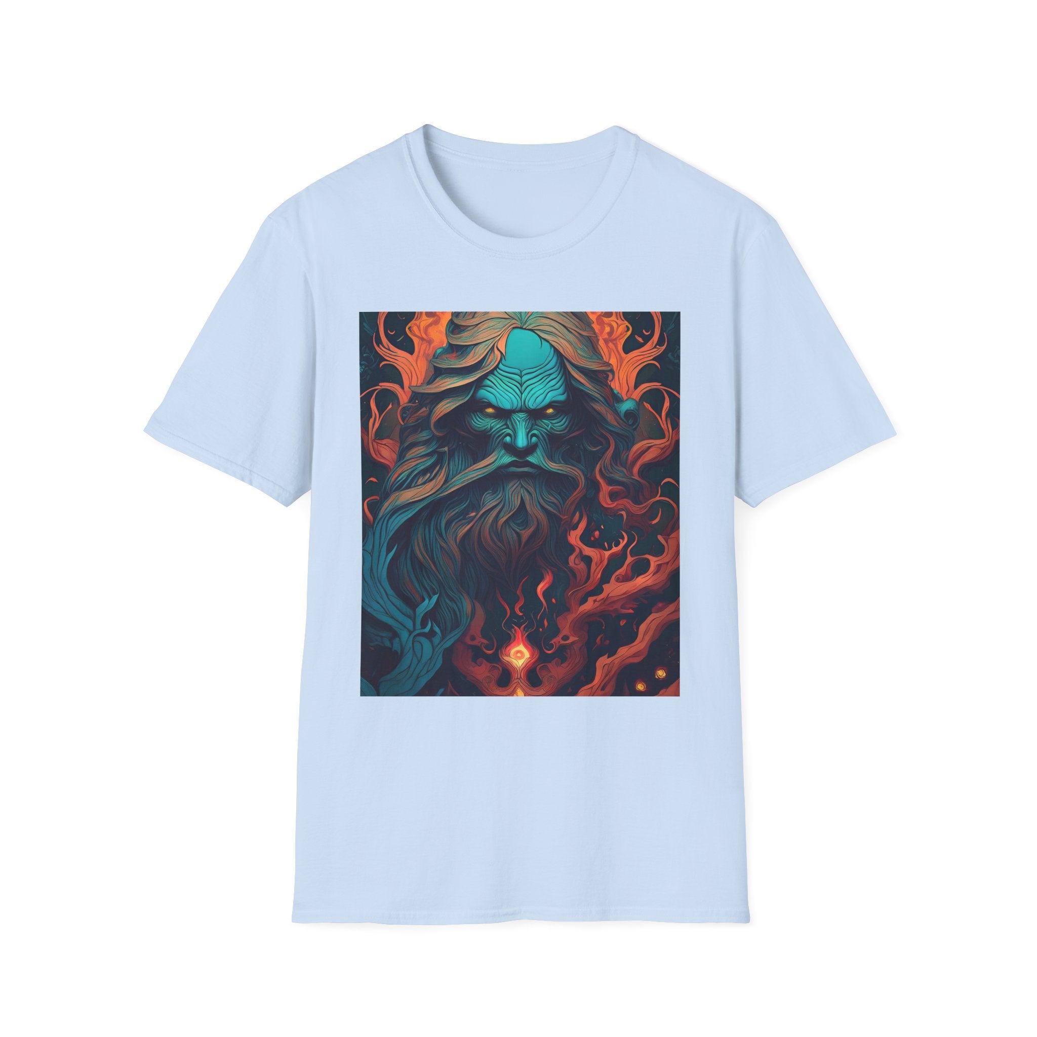 Mythic Sea God Graphic T-Shirt — Trident Poseidon Illustration