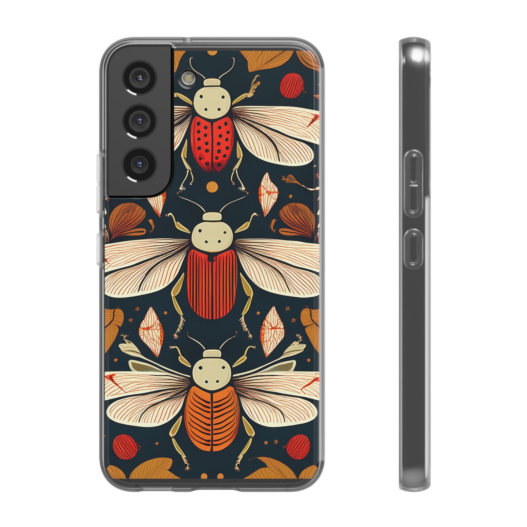 Bug Pattern Phone Case — Vintage Floral Firefly Design