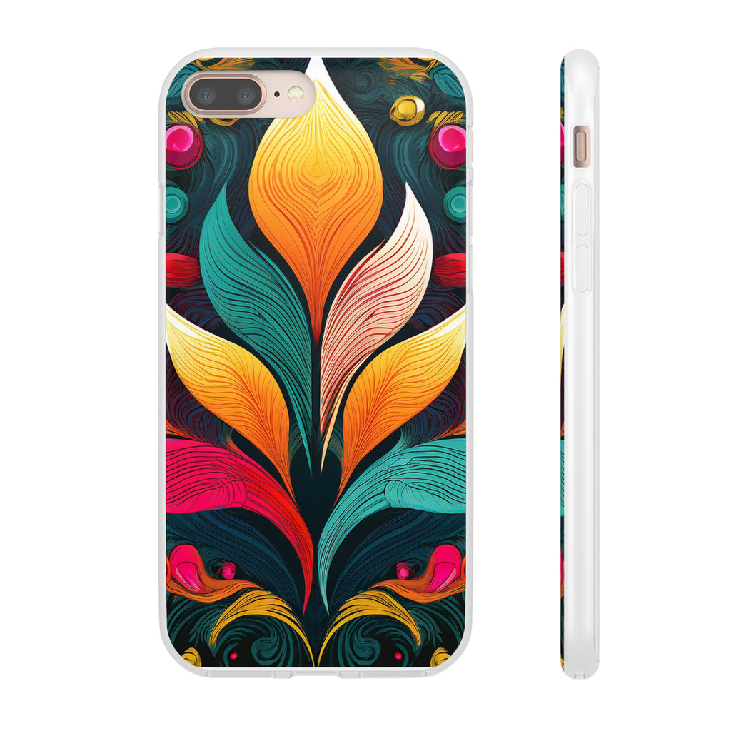 Floral Swirl Phone Case — Vibrant Boho Leaf Art Protective Cover