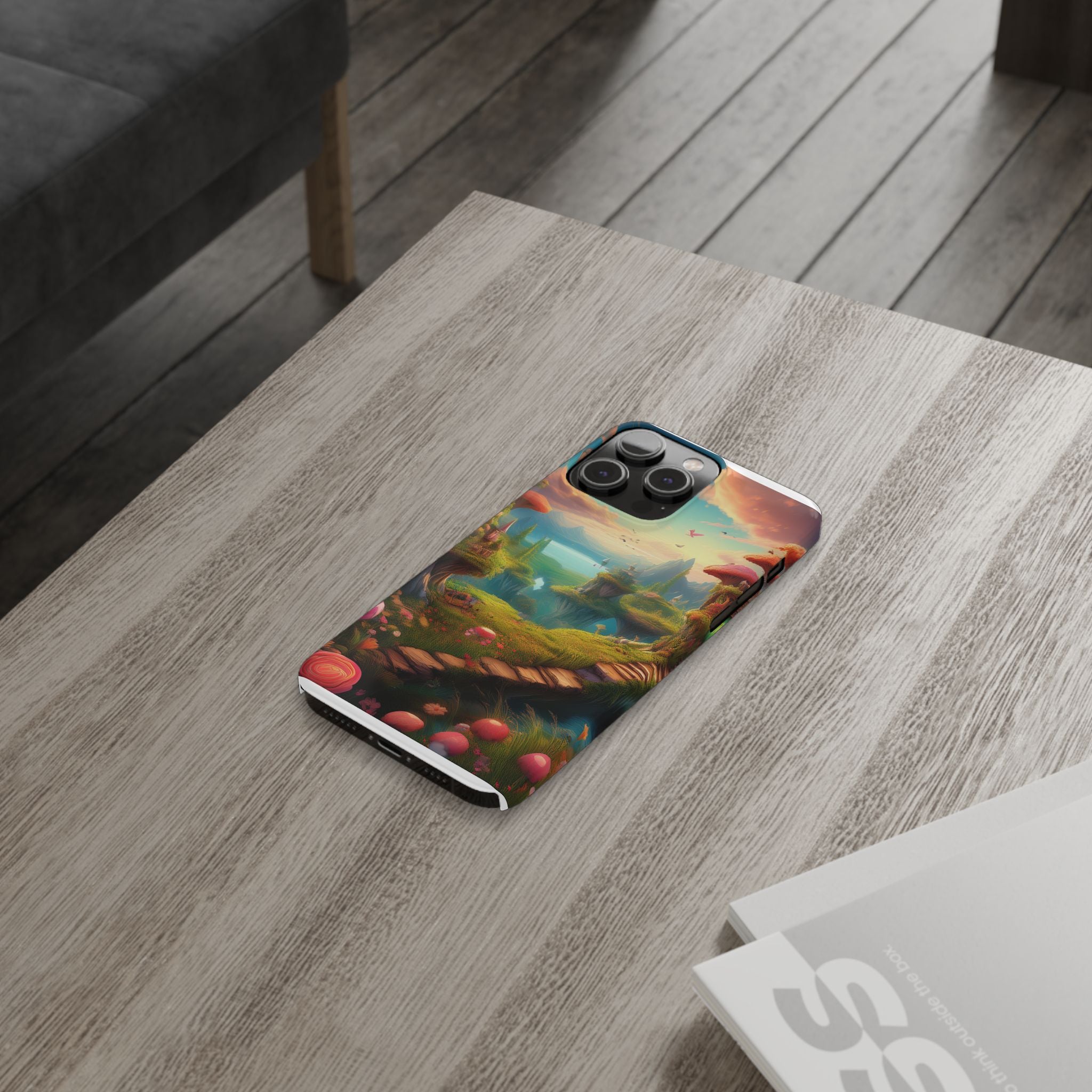 Fantasy Landscape Slim Phone Case — Enchanted Mushroom Path