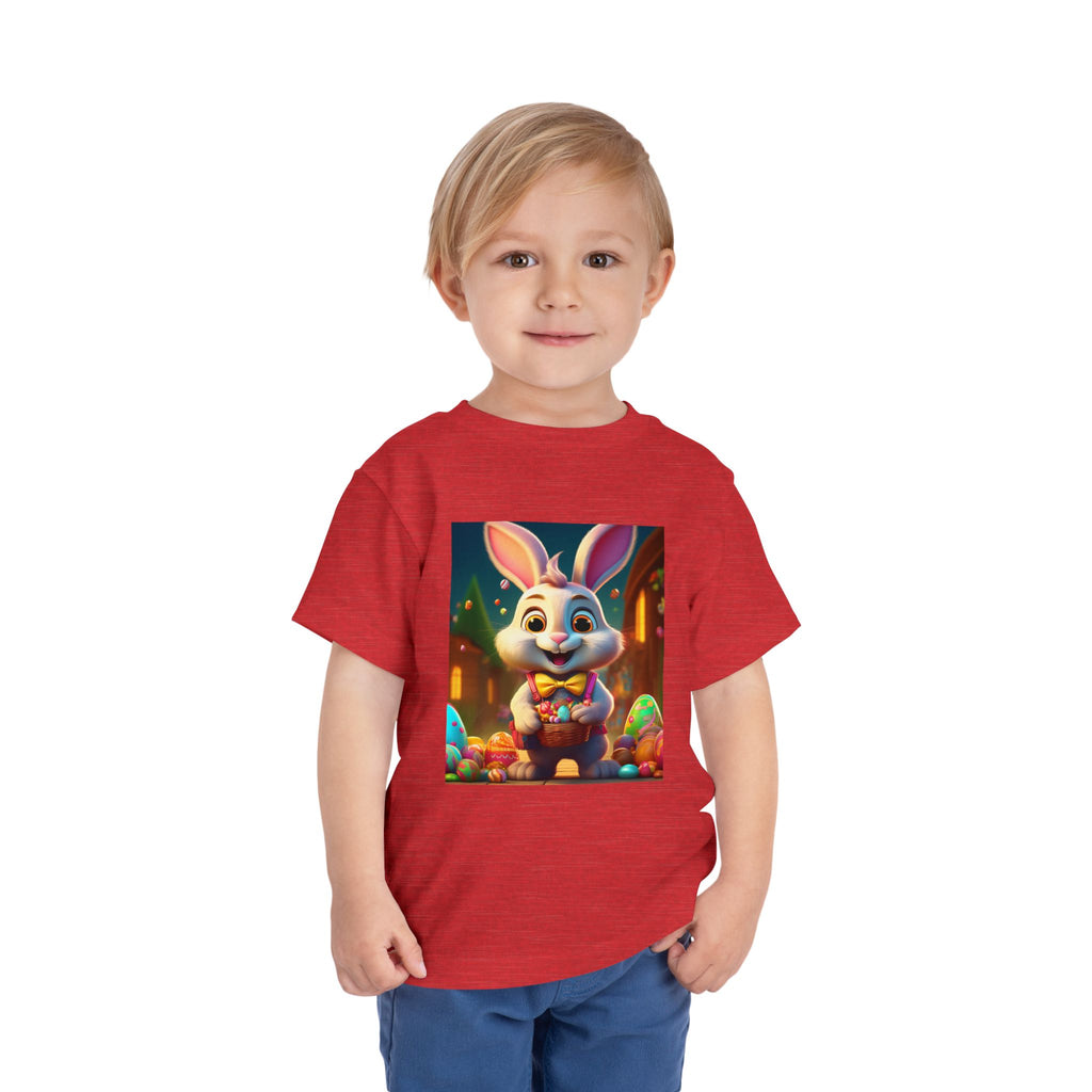Easter Bunny Toddler Tee — Cute Bunny with Eggs Graphic Shirt