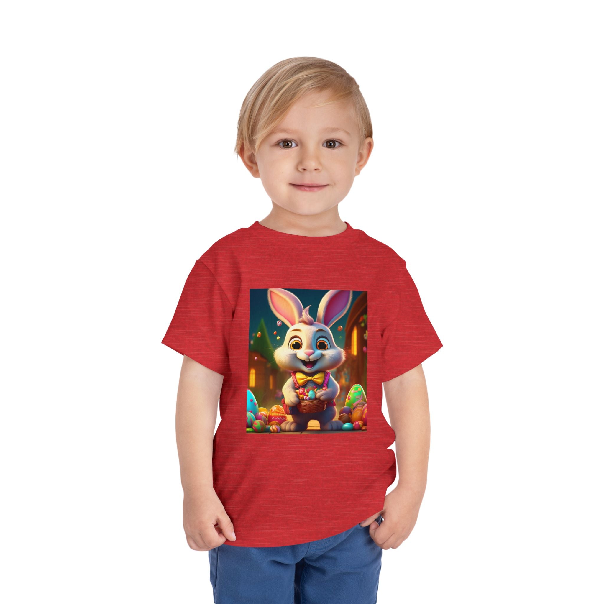 Easter Bunny Toddler Tee — Cute Bunny with Eggs Graphic Shirt