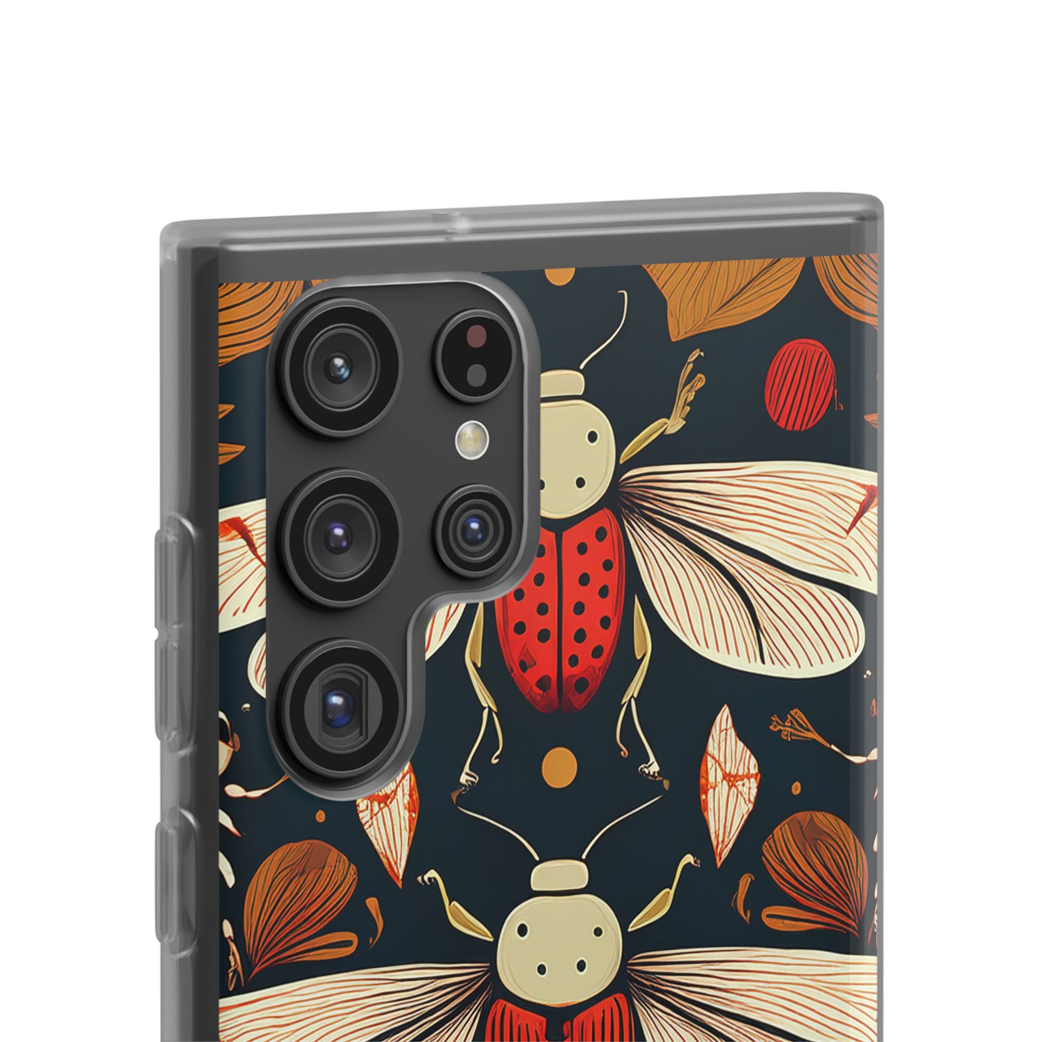 Bug Pattern Phone Case — Vintage Floral Firefly Design