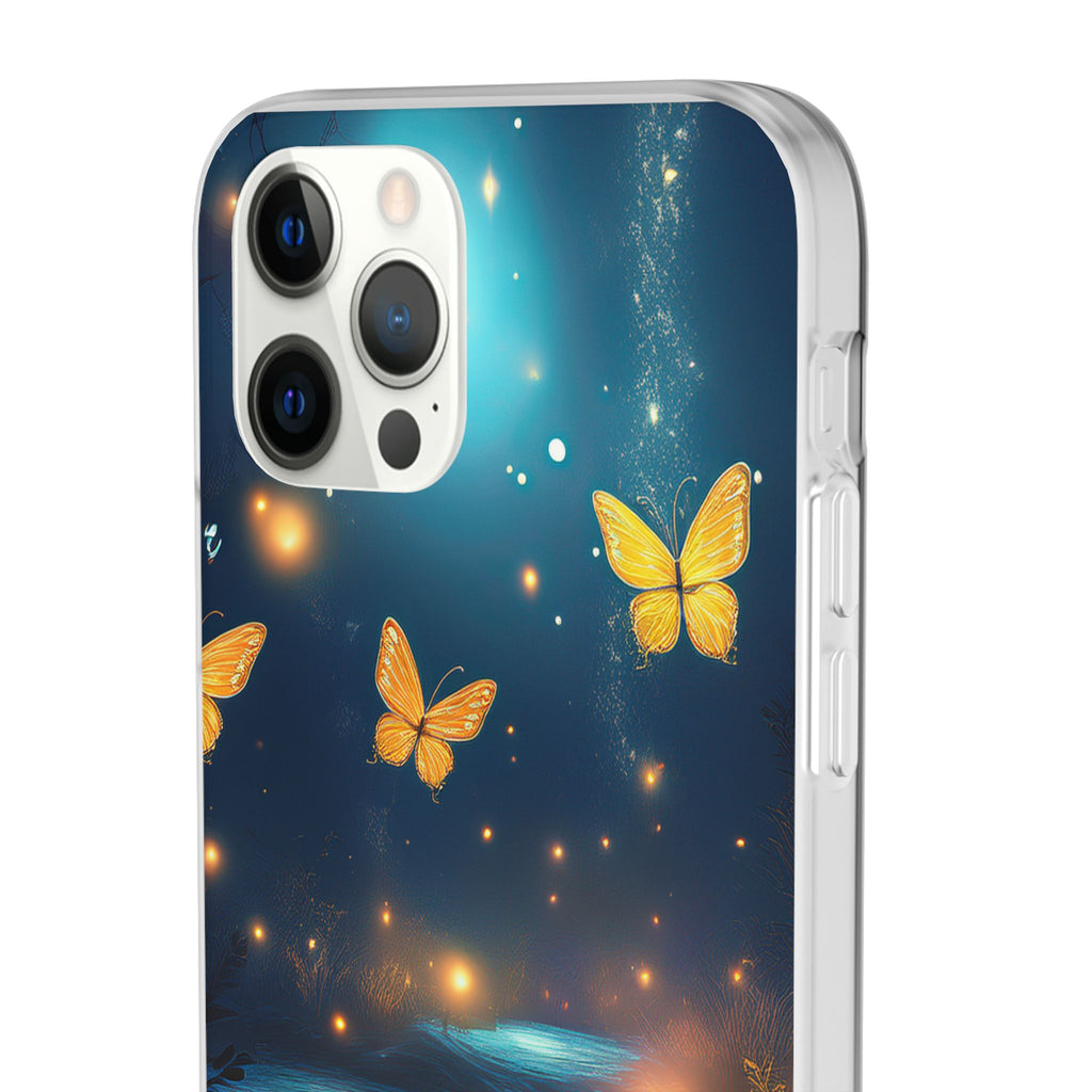 Butterfly Night Sky Phone Case – Glowing Firefly Fantasy for iPhone