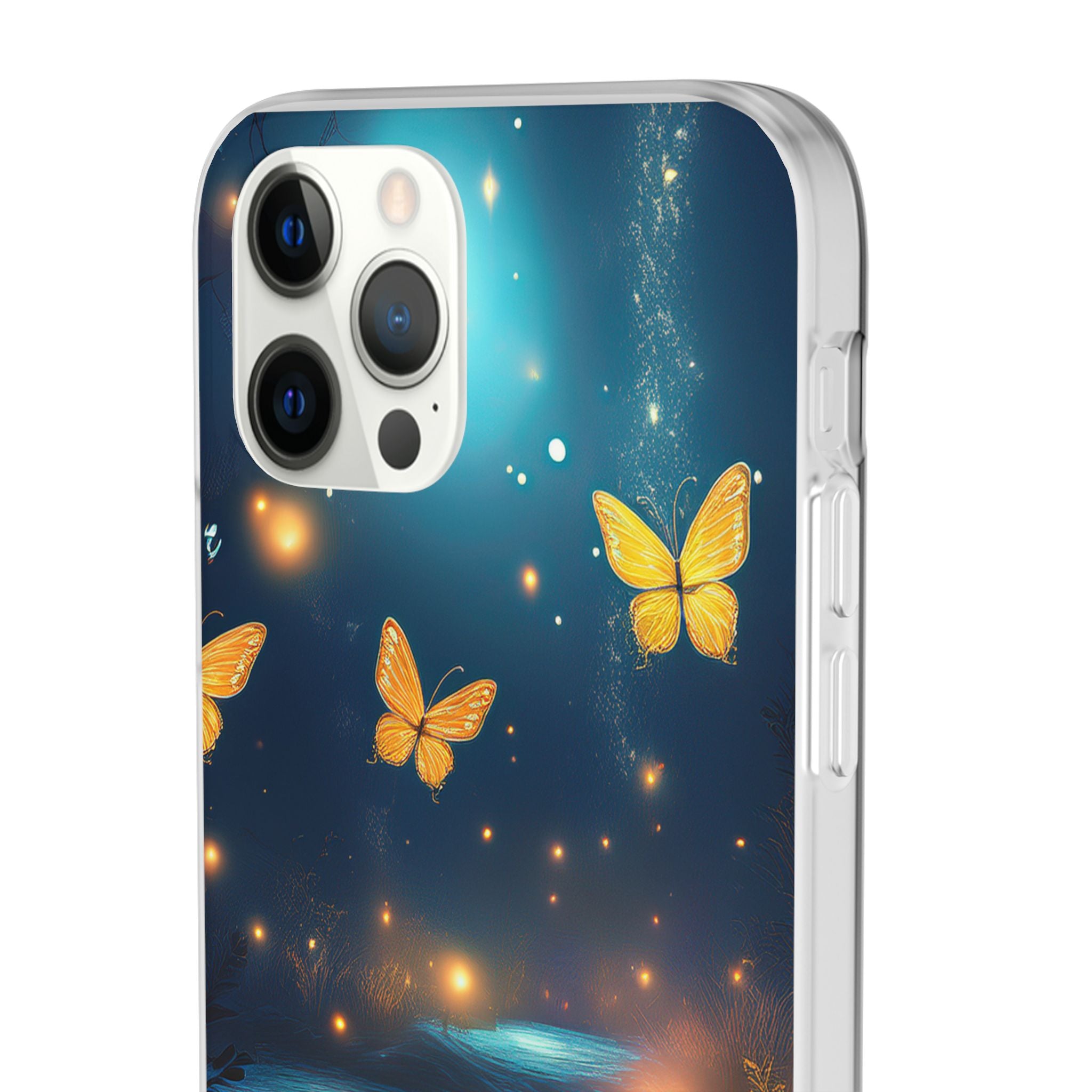 Butterfly Night Sky Phone Case – Glowing Firefly Fantasy for iPhone