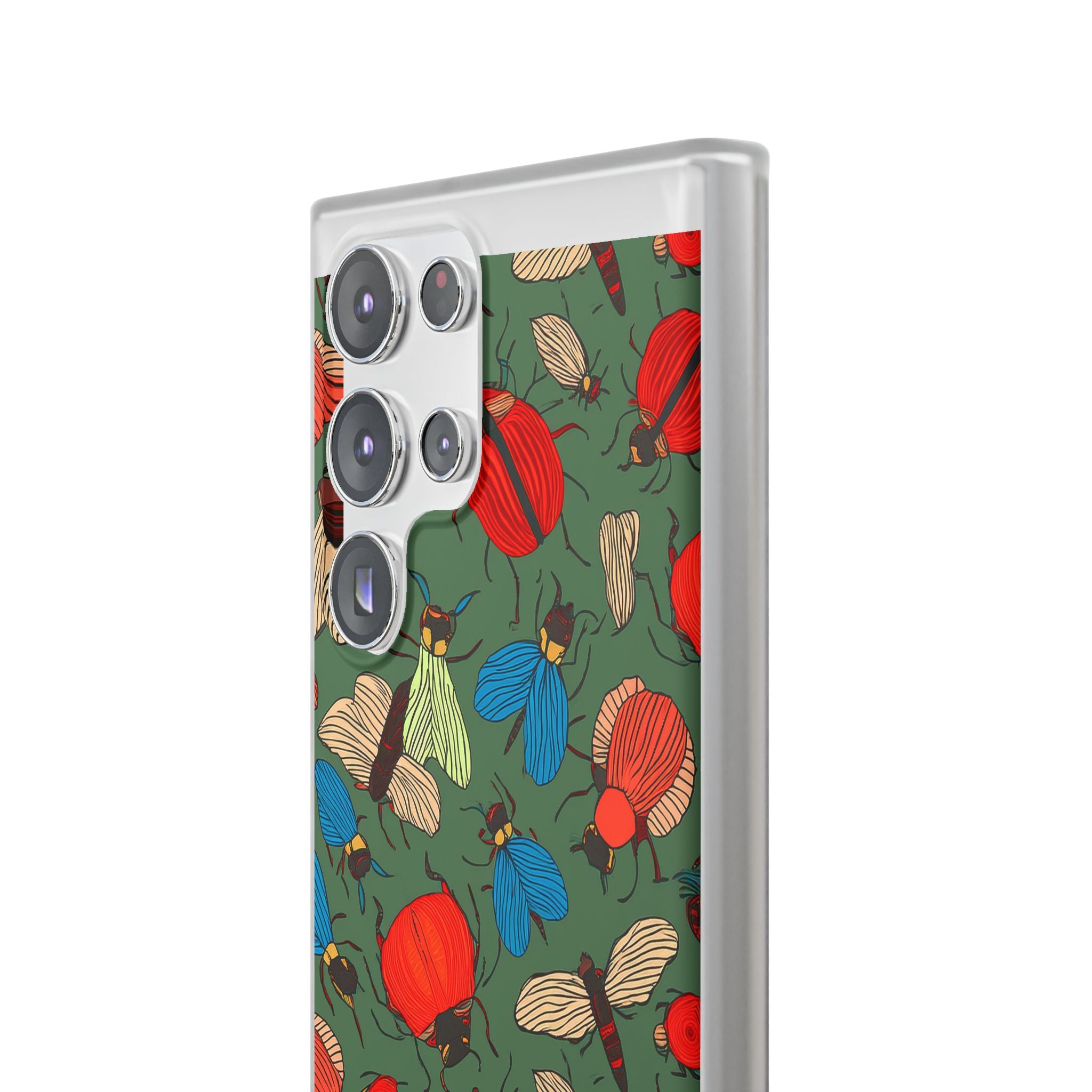 Bug Pattern Phone Case — Colorful Beetles & Flies Design