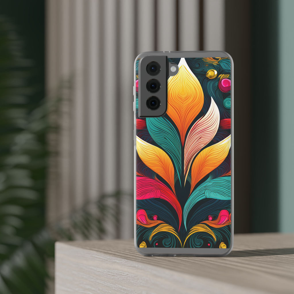 Floral Swirl Phone Case — Vibrant Boho Leaf Art Protective Cover