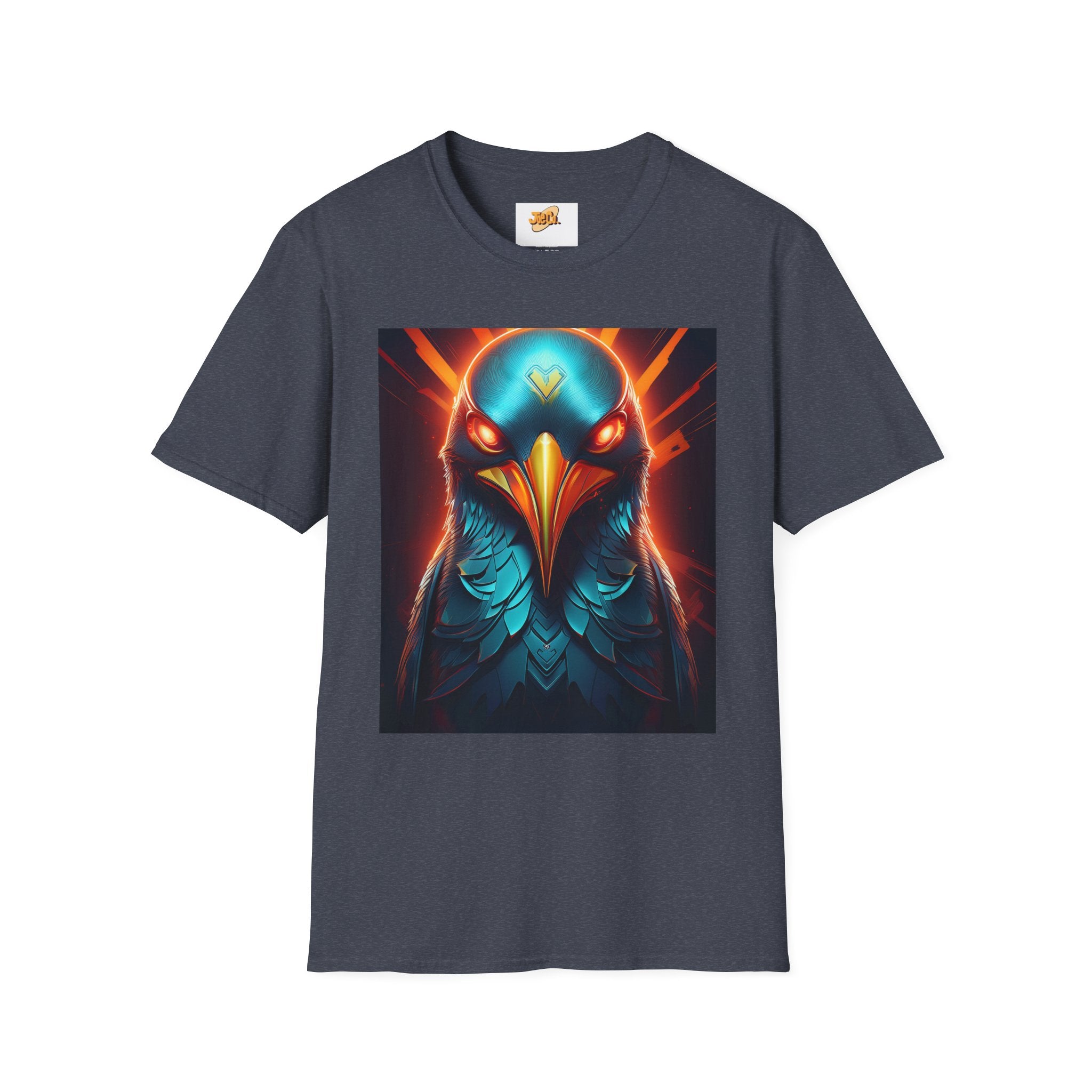 Mystic Raven Graphic T-Shirt — Neon Bird Art Tee