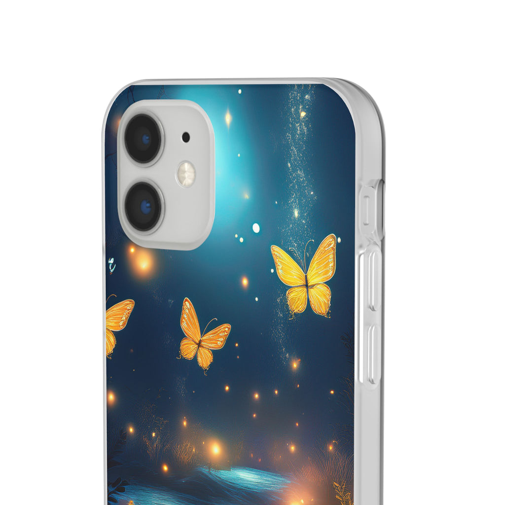 Butterfly Night Sky Phone Case – Glowing Firefly Fantasy for iPhone