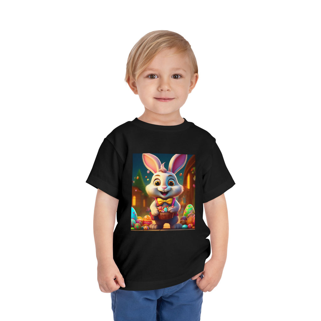 Easter Bunny Toddler Tee — Cute Bunny with Eggs Graphic Shirt