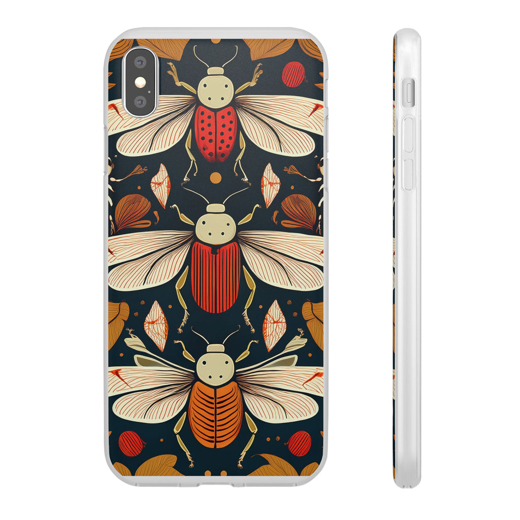 Bug Pattern Phone Case — Vintage Floral Firefly Design
