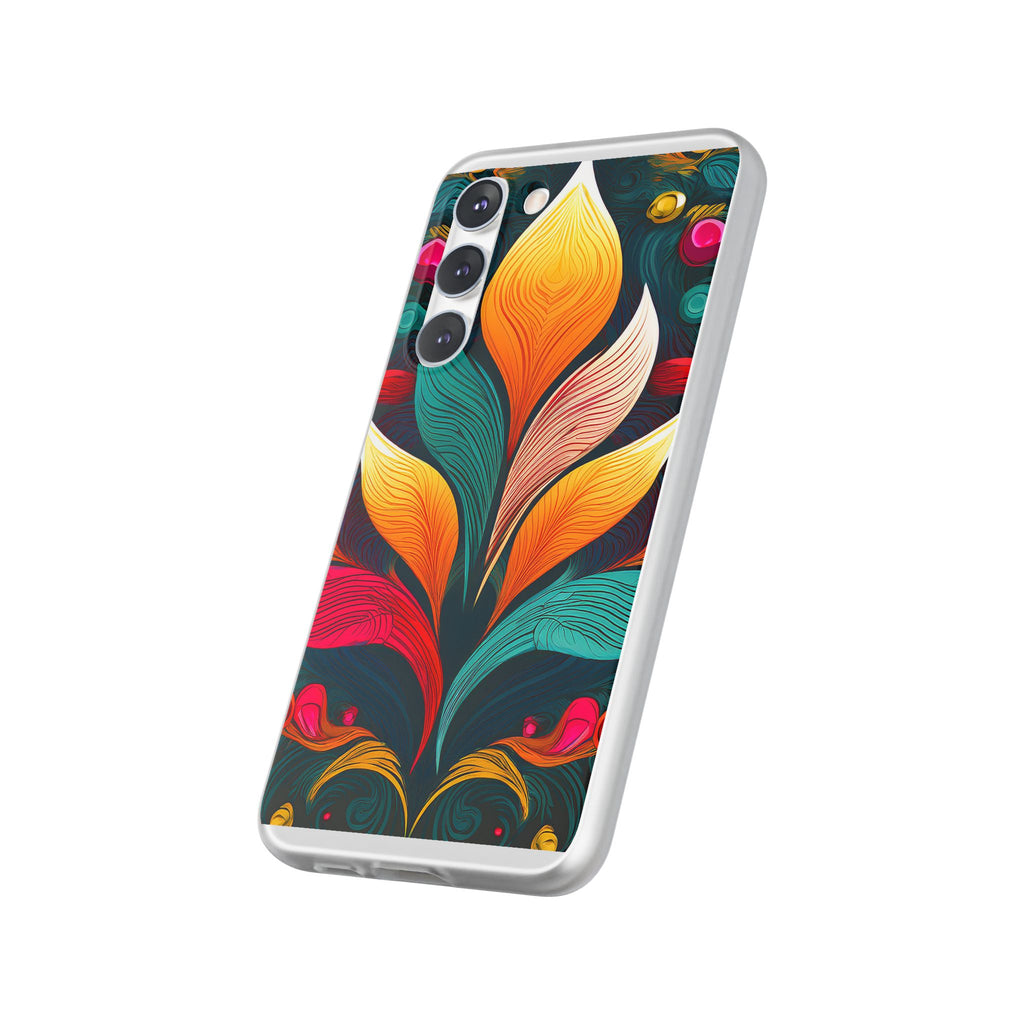 Floral Swirl Phone Case — Vibrant Boho Leaf Art Protective Cover