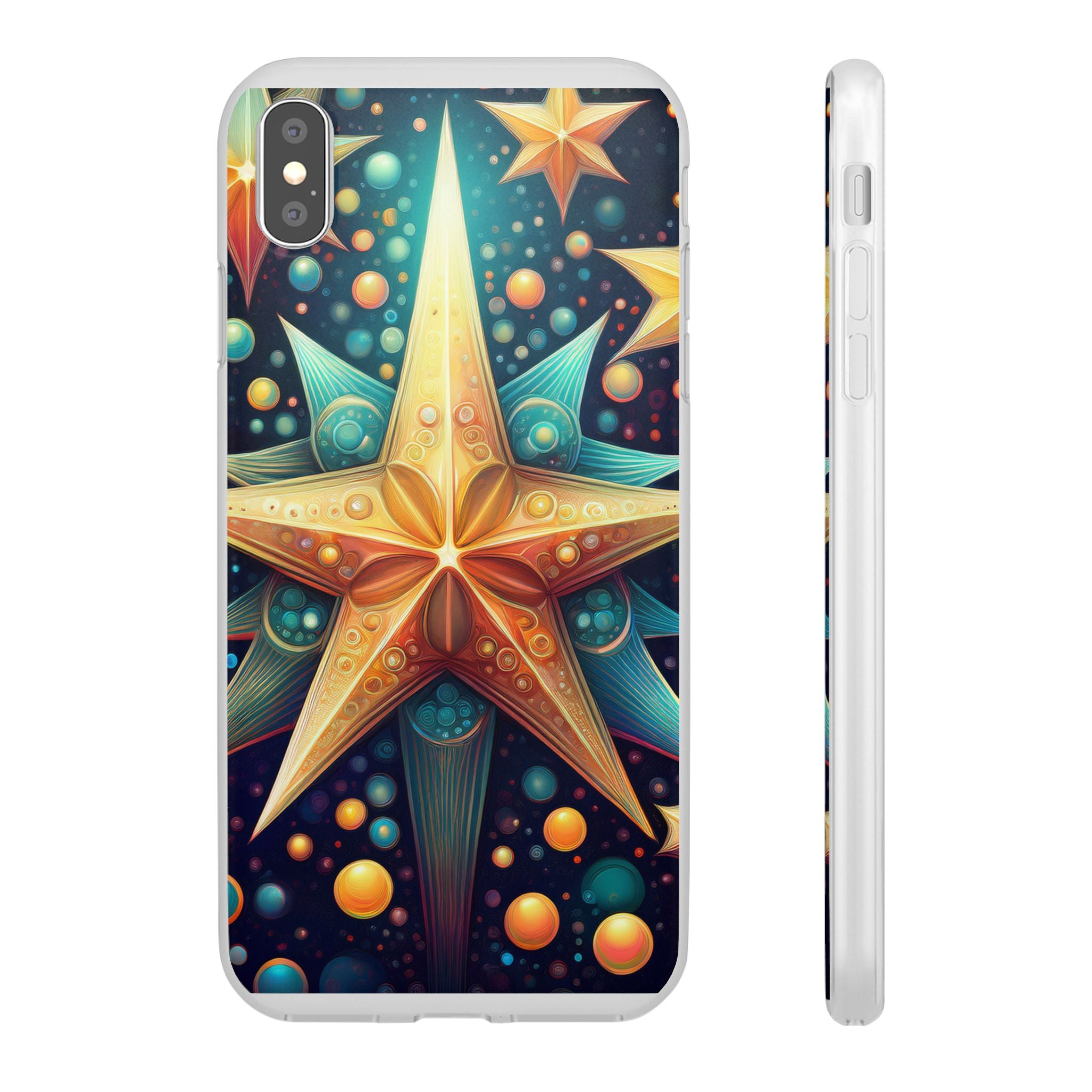 Starburst Galaxy Phone Case — Colorful Cosmic Star Design Flexible Case