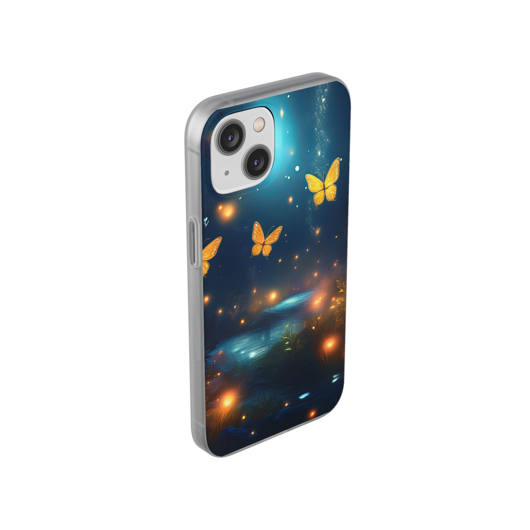 Butterfly Night Sky Phone Case – Glowing Firefly Fantasy for iPhone
