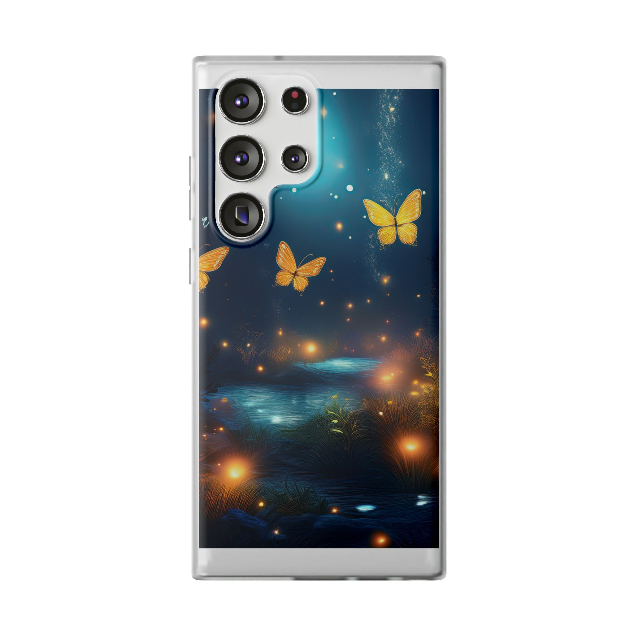 Butterfly Night Sky Phone Case – Glowing Firefly Fantasy for iPhone