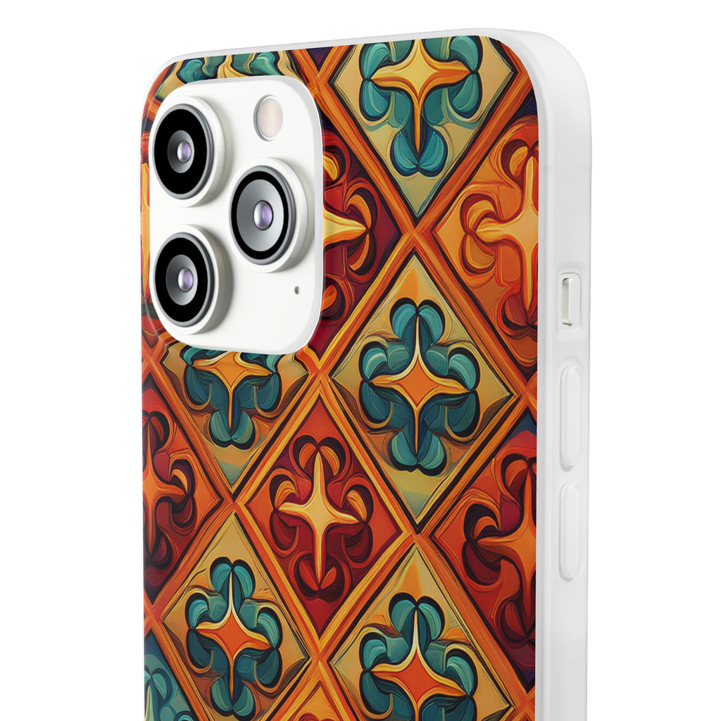 Vintage Tile Pattern Phone Case — Retro Moroccan Geometric Flexi Case