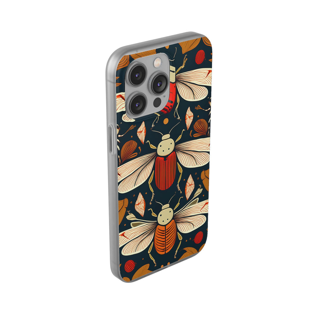 Bug Pattern Phone Case — Vintage Floral Firefly Design