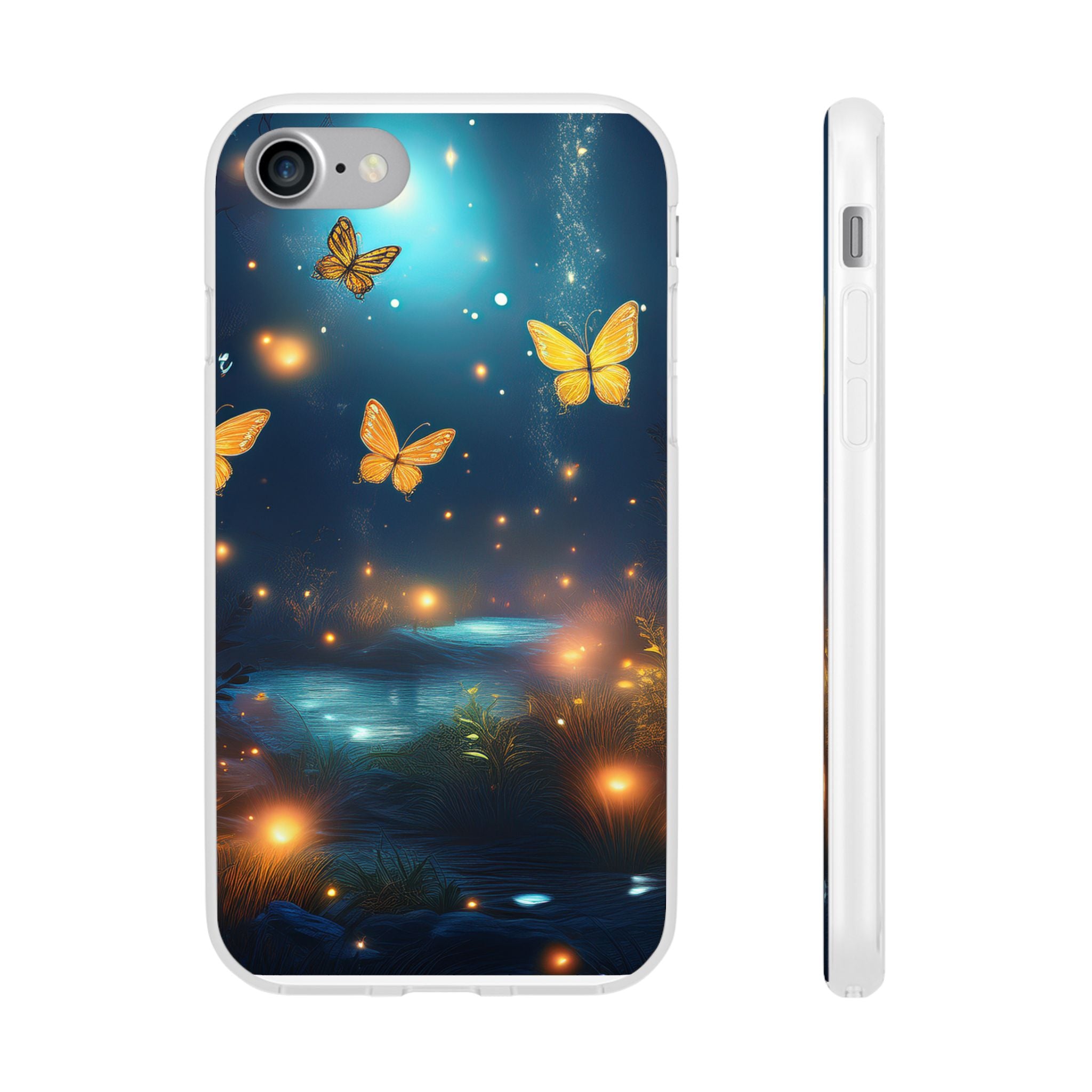Butterfly Night Sky Phone Case – Glowing Firefly Fantasy for iPhone