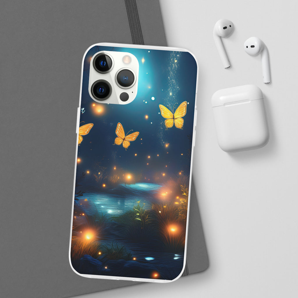 Butterfly Night Sky Phone Case – Glowing Firefly Fantasy for iPhone