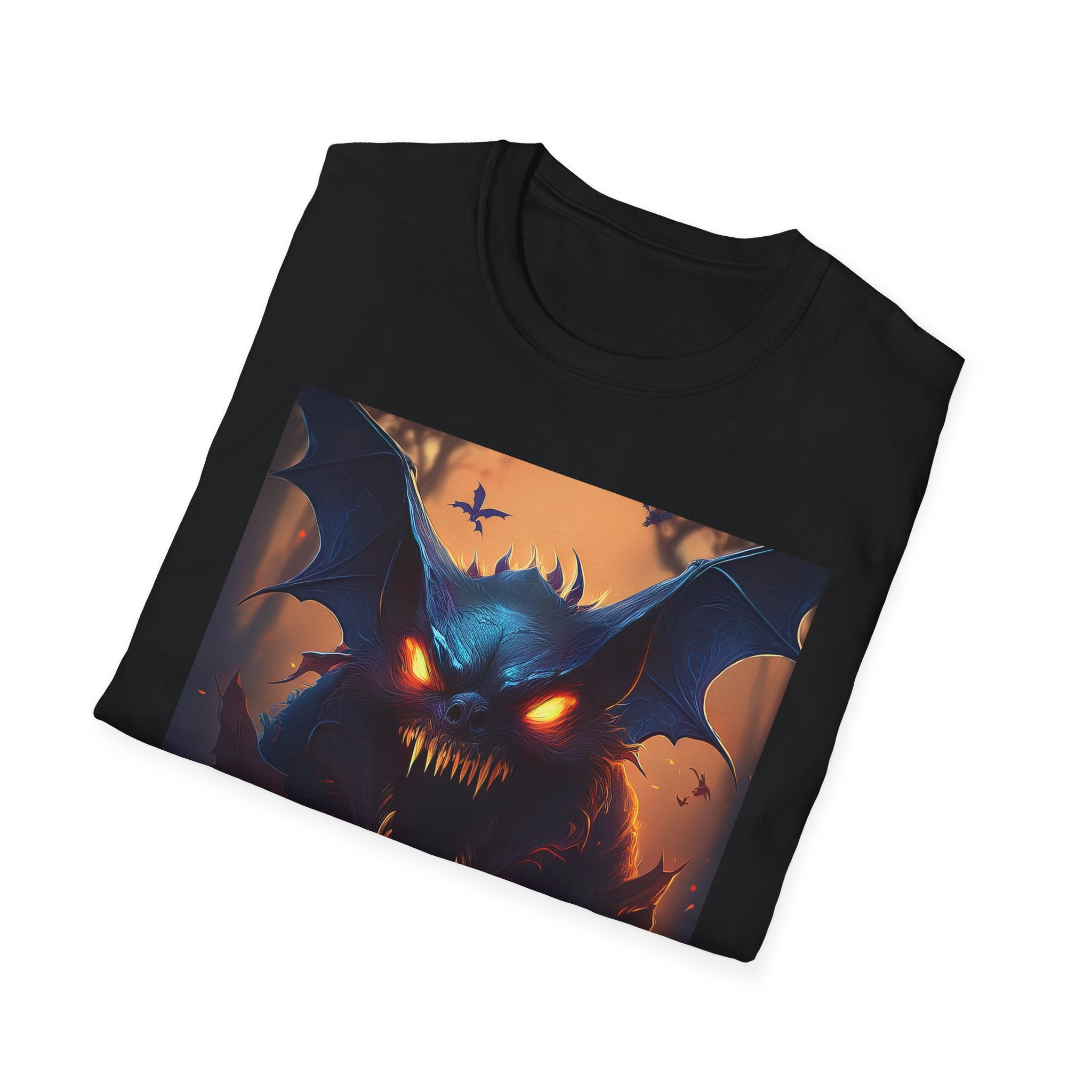 Halloween Demon Bat T-Shirt — Spooky Glowing Monster Tee