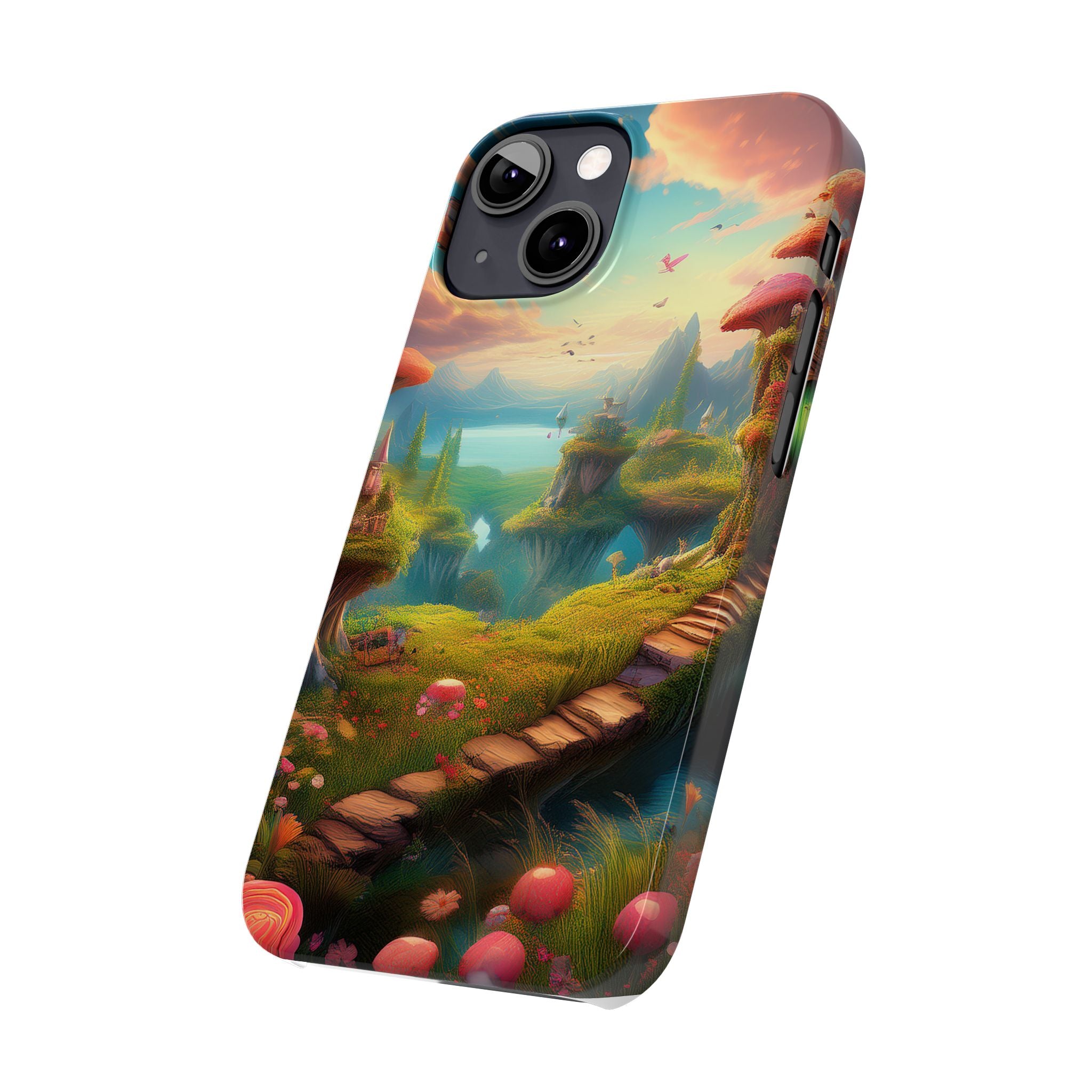 Fantasy Landscape Slim Phone Case — Enchanted Mushroom Path