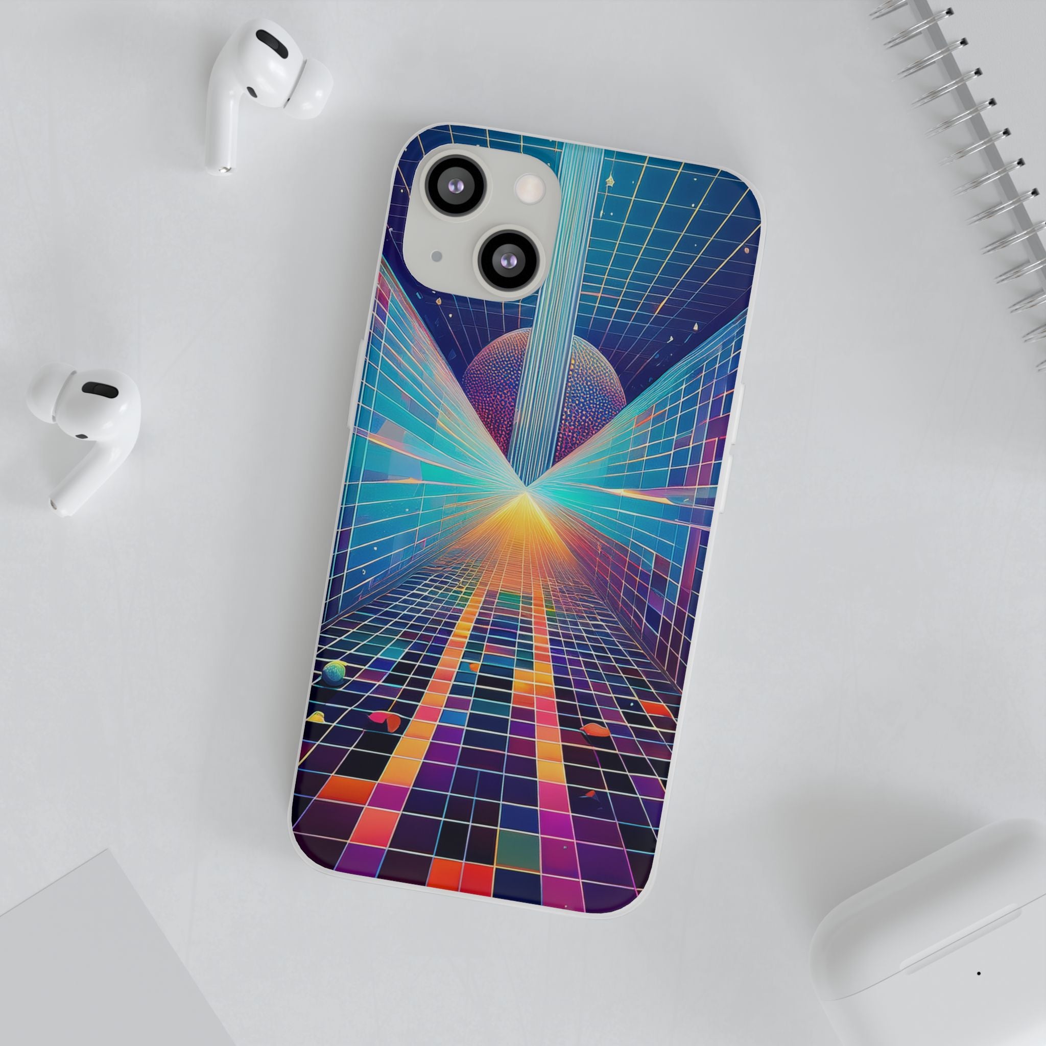 Retro Wave Phone Case — Neon Grid Sci‑Fi iPhone Cover