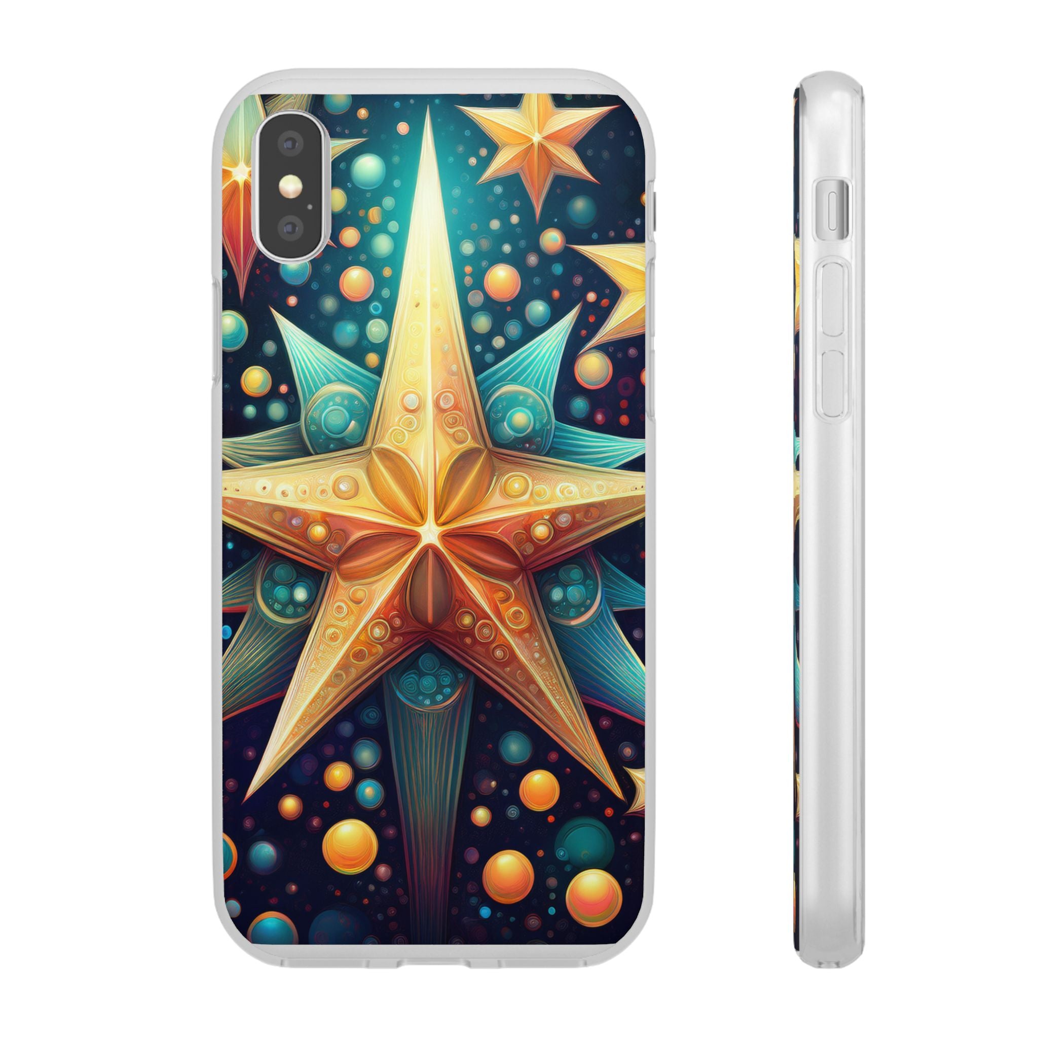 Starburst Galaxy Phone Case — Colorful Cosmic Star Design Flexible Case