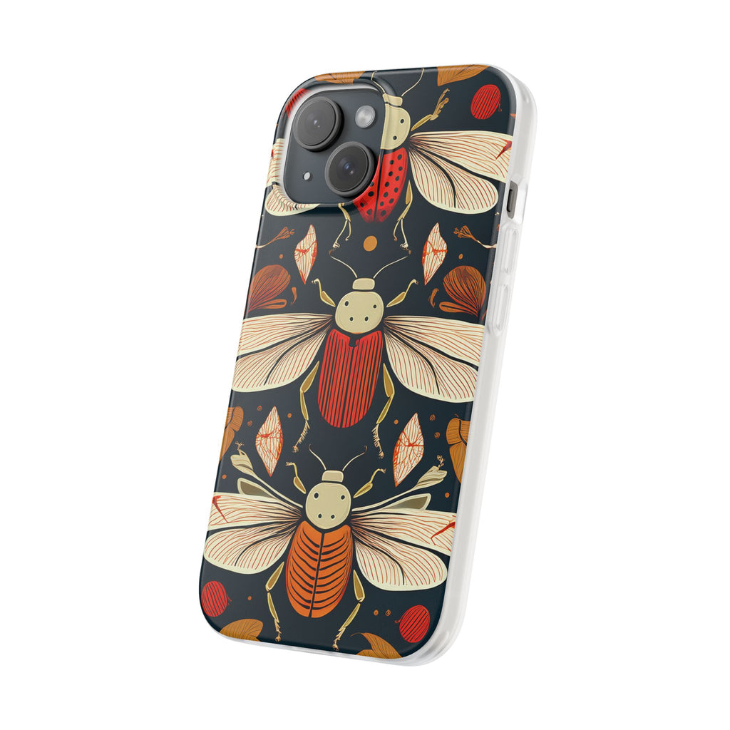 Bug Pattern Phone Case — Vintage Floral Firefly Design
