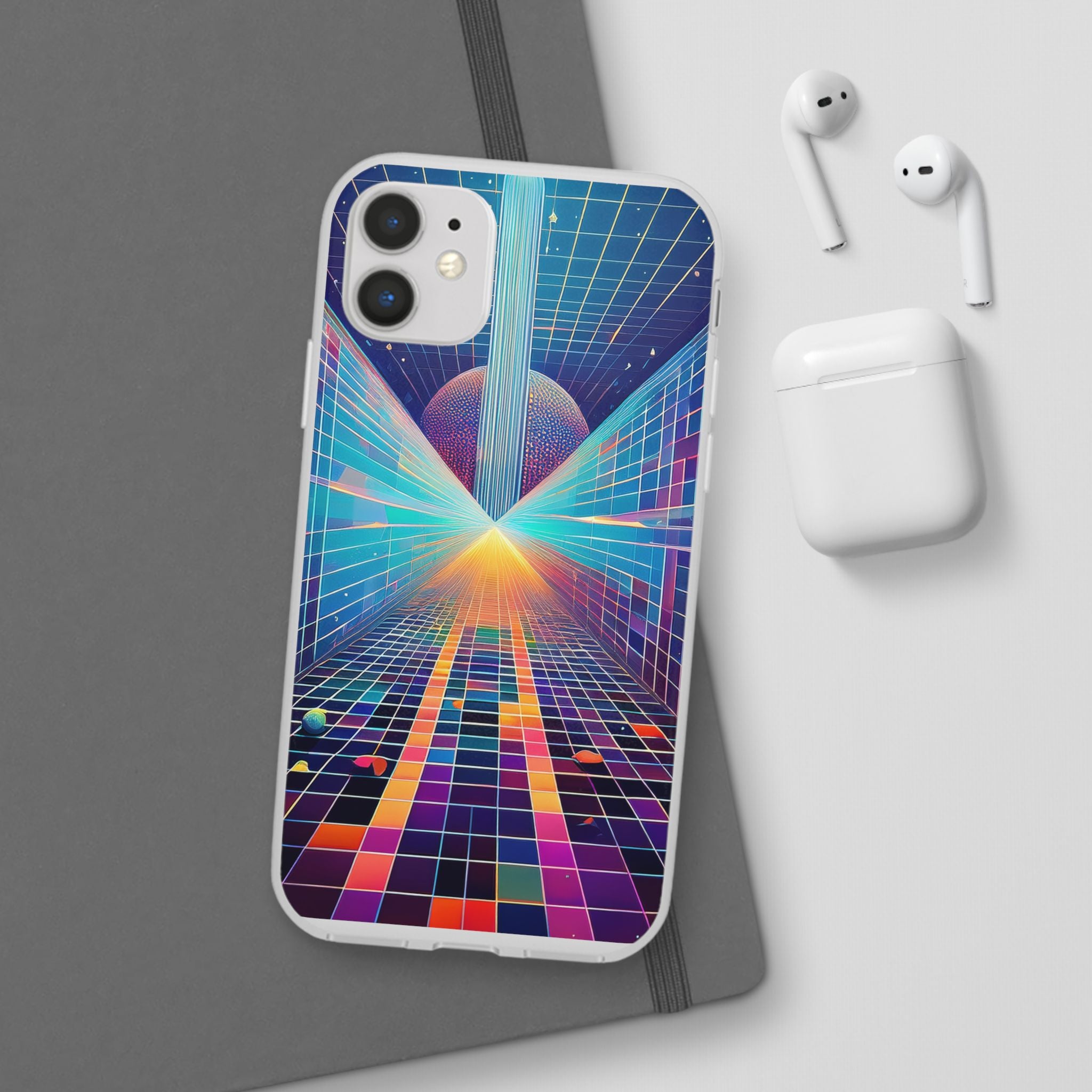 Retro Wave Phone Case — Neon Grid Sci‑Fi iPhone Cover