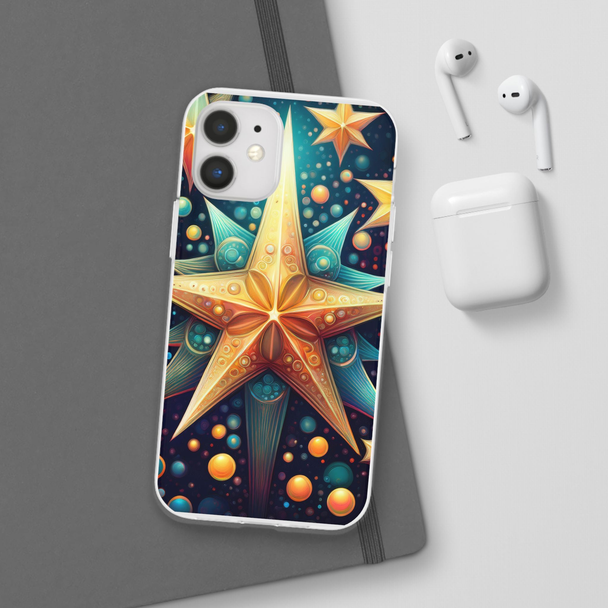 Starburst Galaxy Phone Case — Colorful Cosmic Star Design Flexible Case