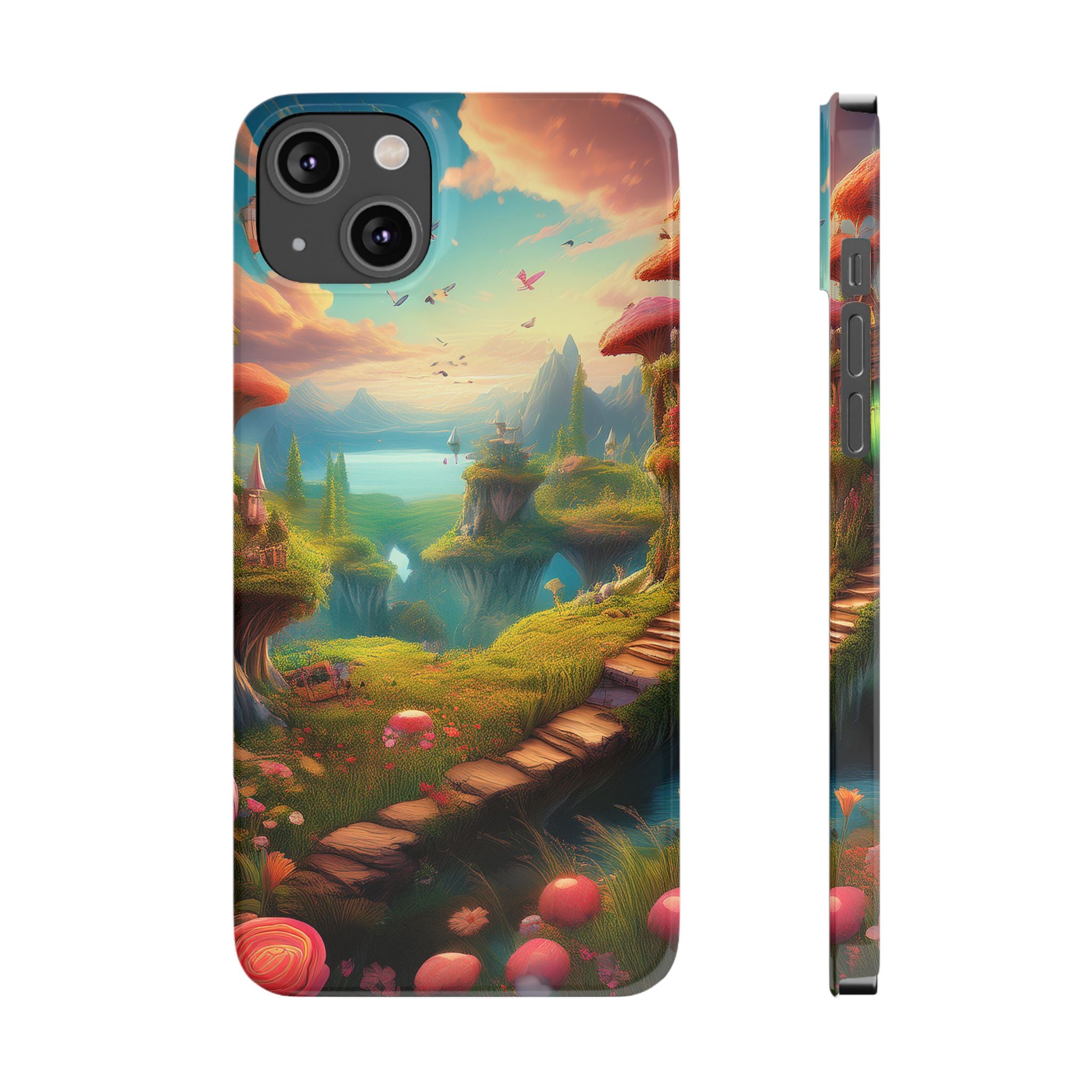 Fantasy Landscape Slim Phone Case — Enchanted Mushroom Path