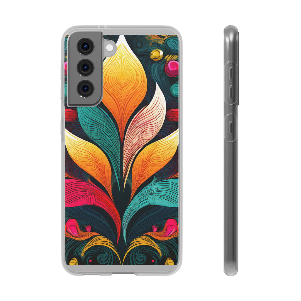 Floral Swirl Phone Case — Vibrant Boho Leaf Art Protective Cover