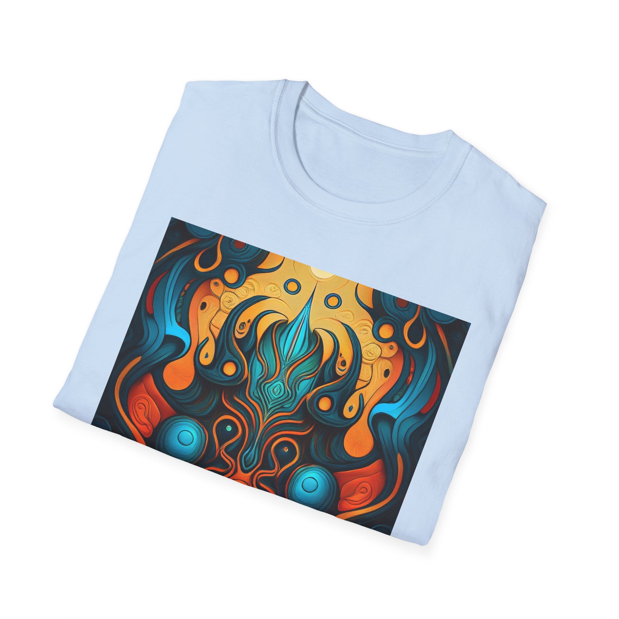 Psychedelic Abstract Mask T-Shirt — Vibrant Tribal Floral Art Tee