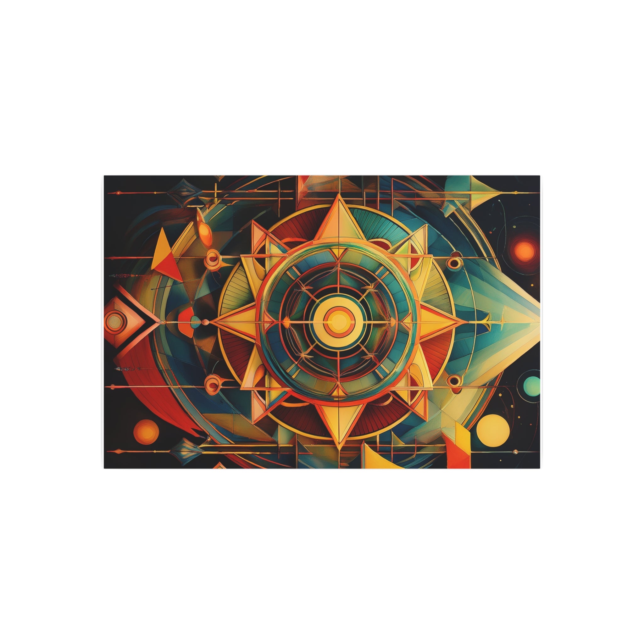 Geometric Compass Metal Art Sign — Abstract Nautical Wall Decor