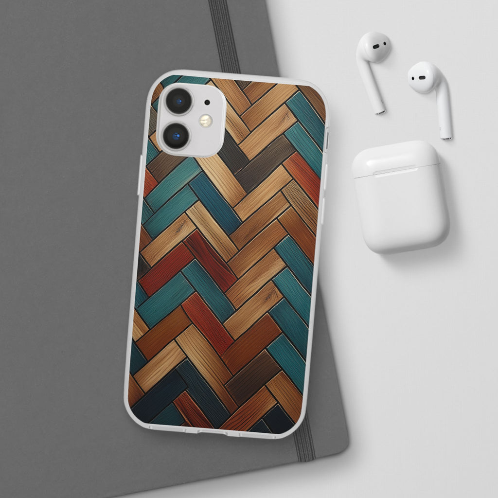 Herringbone Wood Pattern Flexi Phone Case