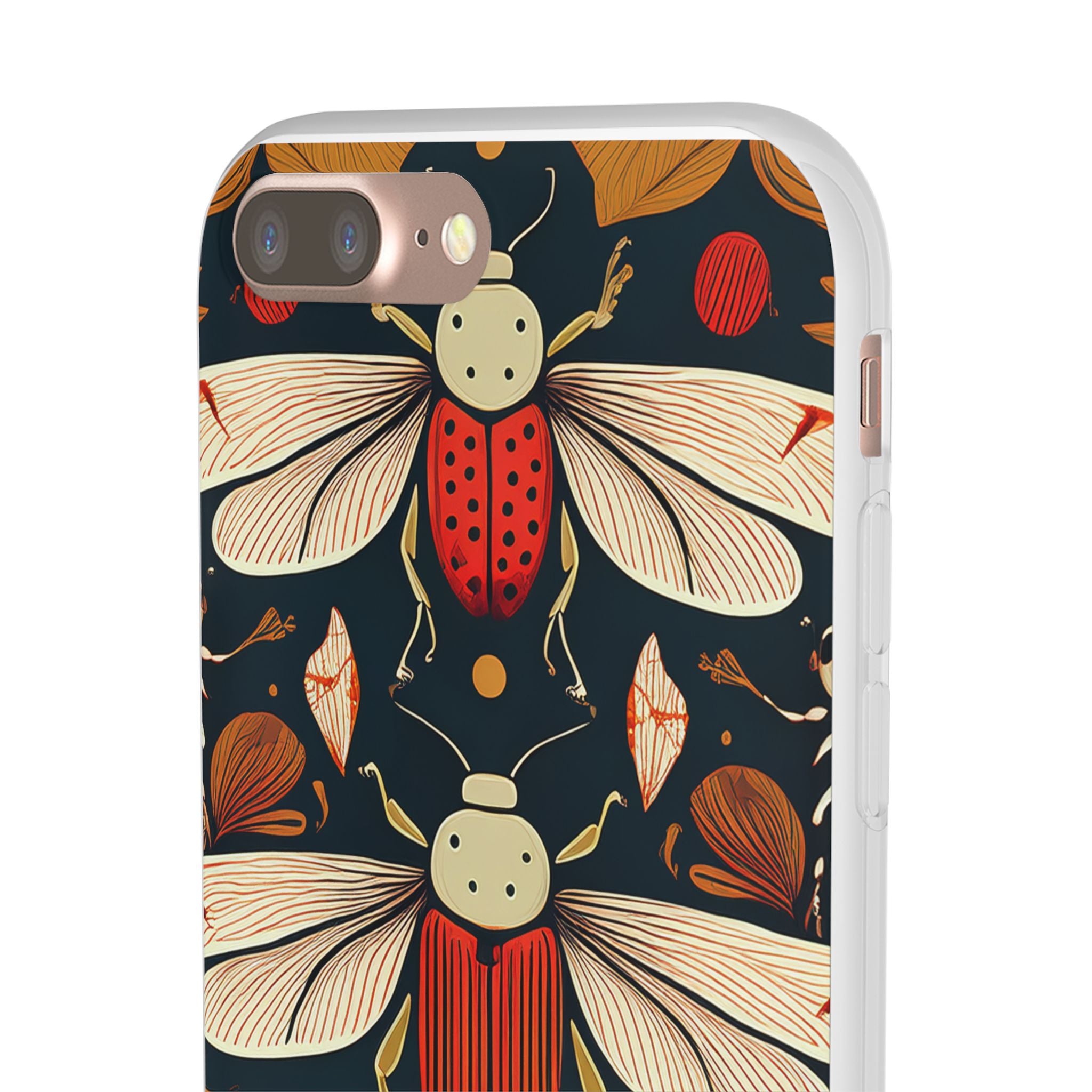 Bug Pattern Phone Case — Vintage Floral Firefly Design