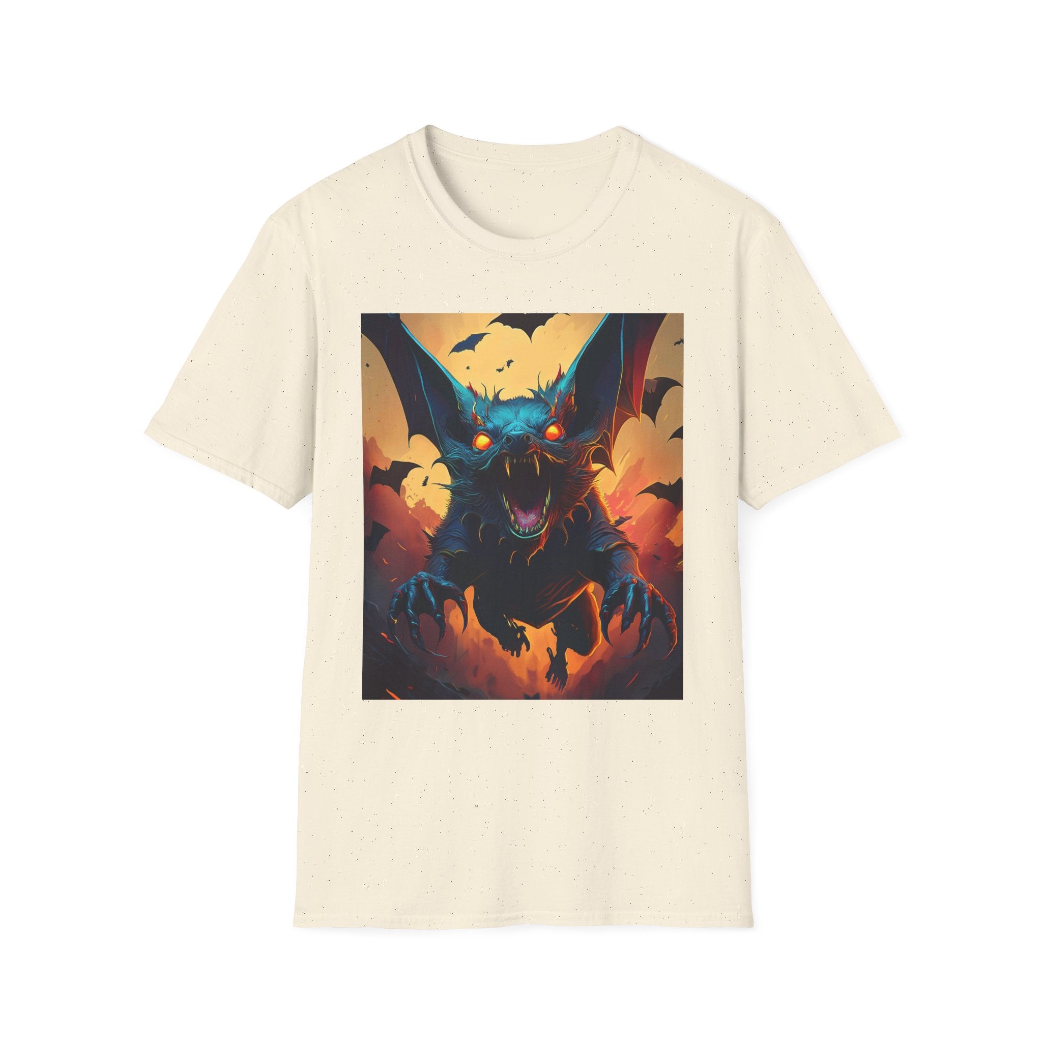 Halloween Bat Nightmare T-Shirt — Fiery Demon Bat Graphic Tee