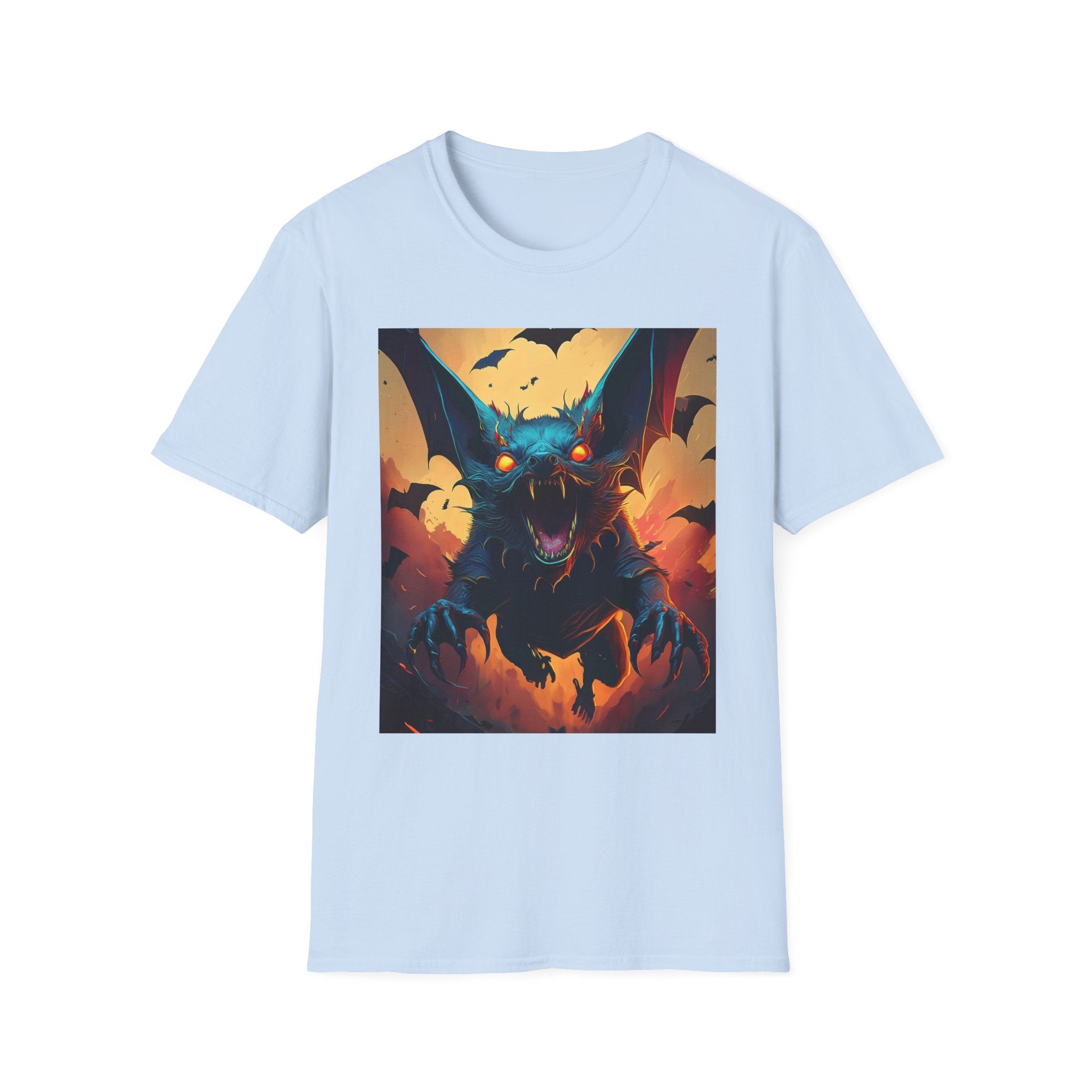 Halloween Bat Nightmare T-Shirt — Fiery Demon Bat Graphic Tee