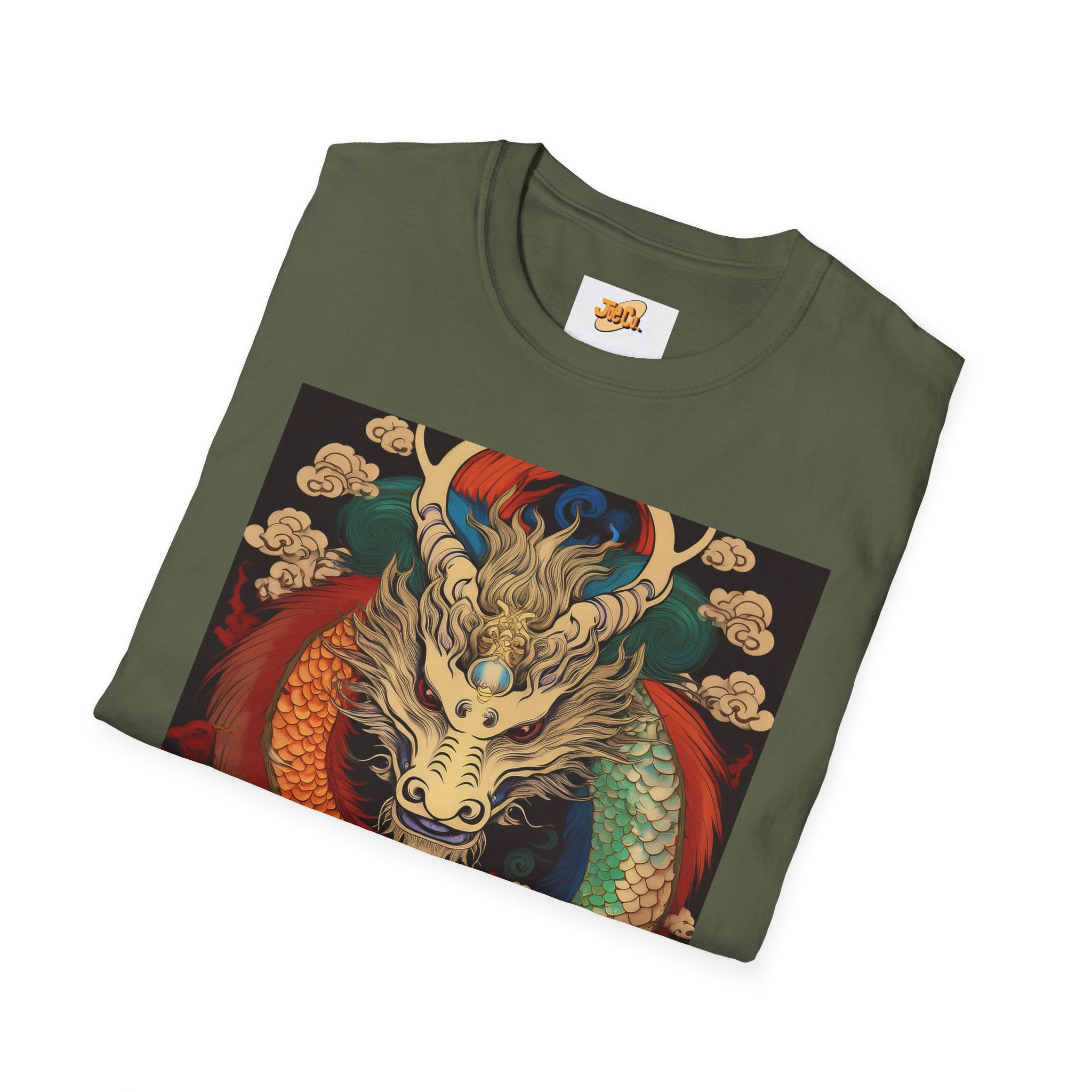 Dragon Koi Fusion T-Shirt — Vibrant Asian Mythical Dragon & Koi Art Tee