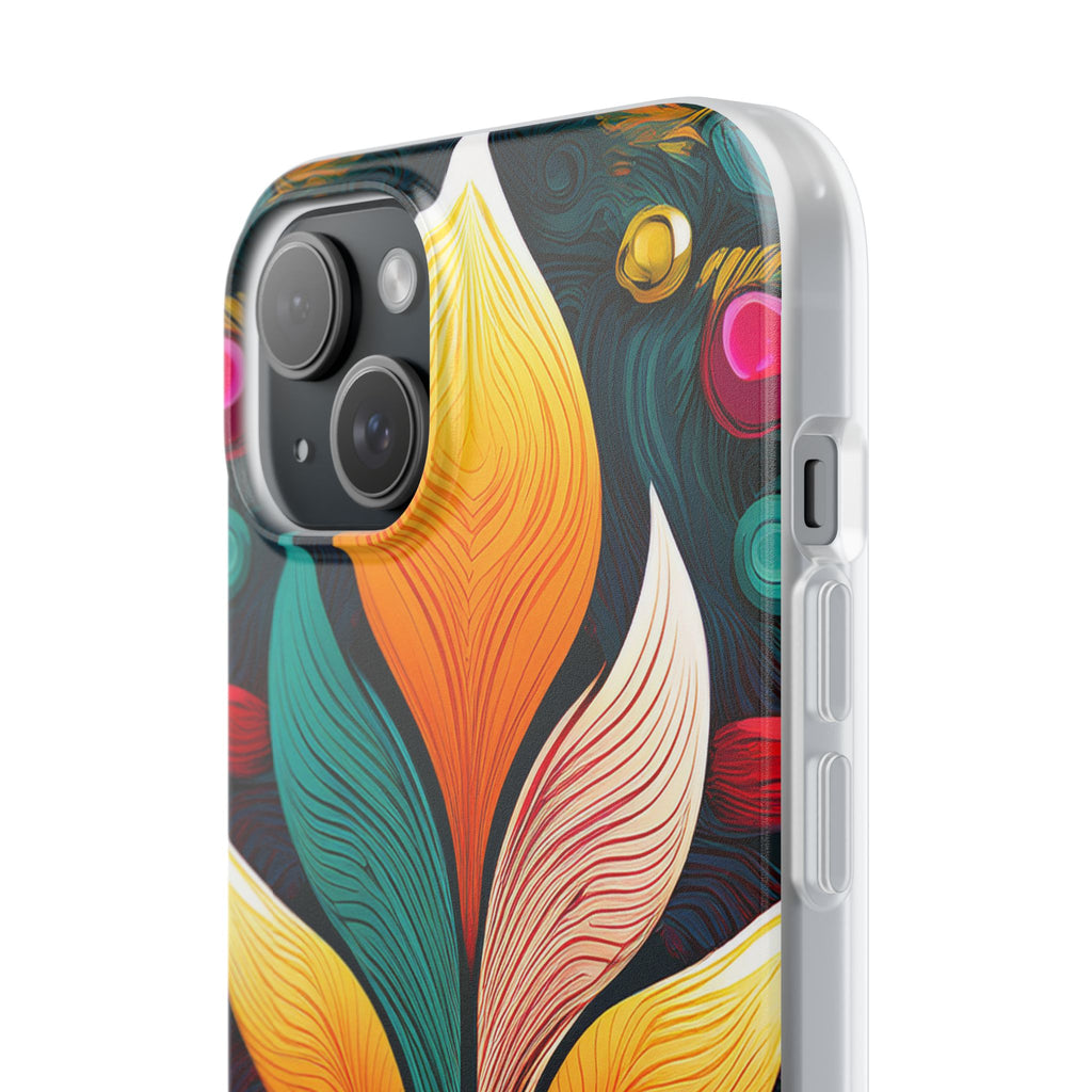 Floral Swirl Phone Case — Vibrant Boho Leaf Art Protective Cover