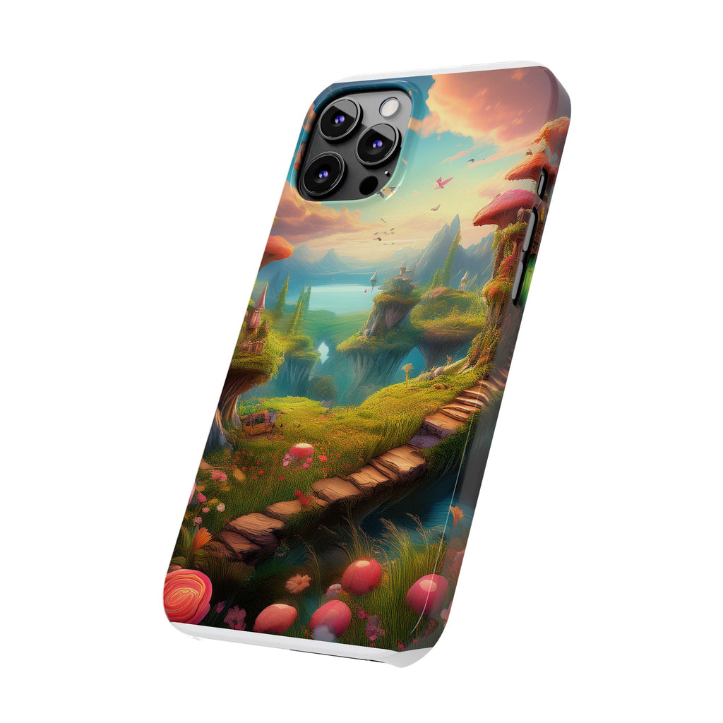 Fantasy Landscape Slim Phone Case — Enchanted Mushroom Path