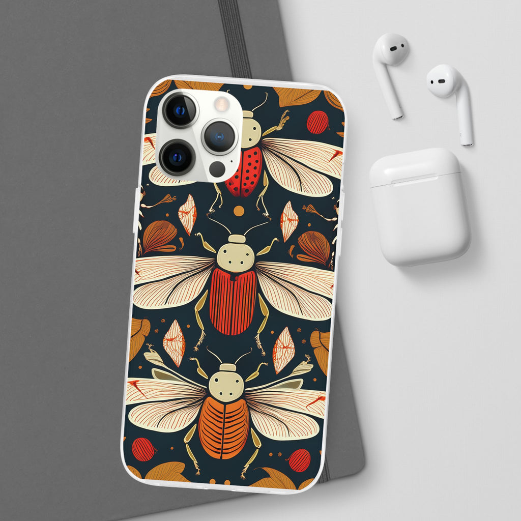 Bug Pattern Phone Case — Vintage Floral Firefly Design