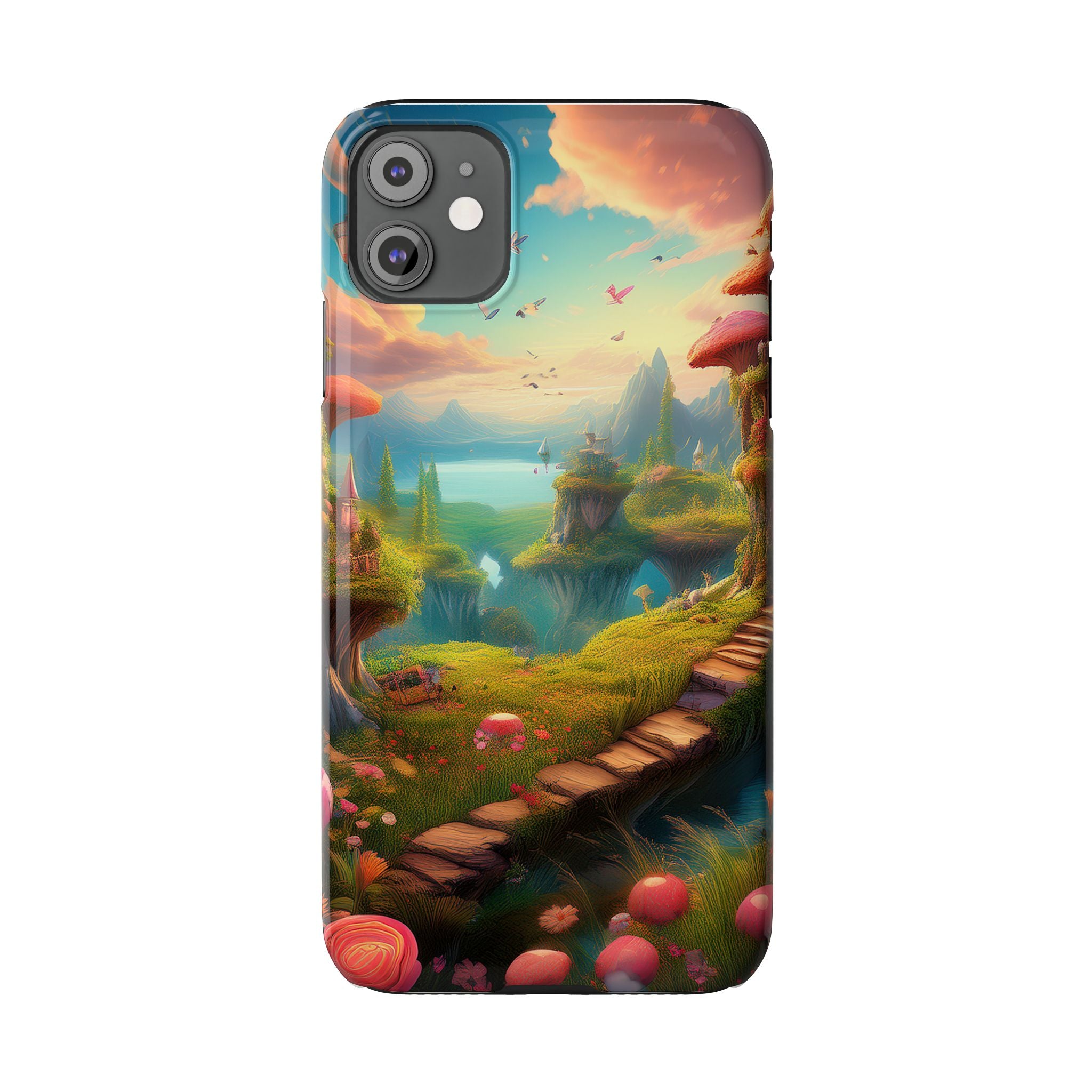 Fantasy Landscape Slim Phone Case — Enchanted Mushroom Path