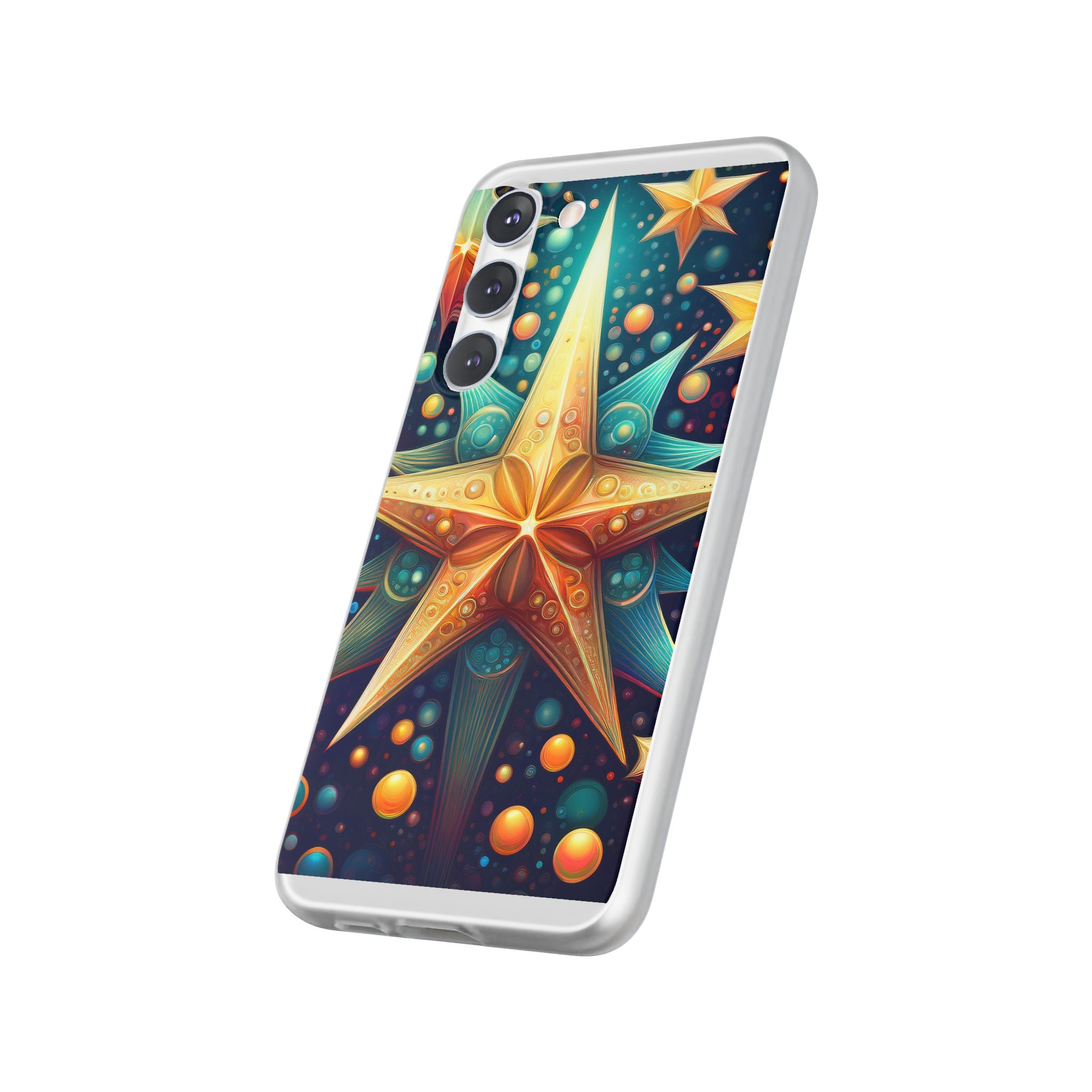 Starburst Galaxy Phone Case — Colorful Cosmic Star Design Flexible Case