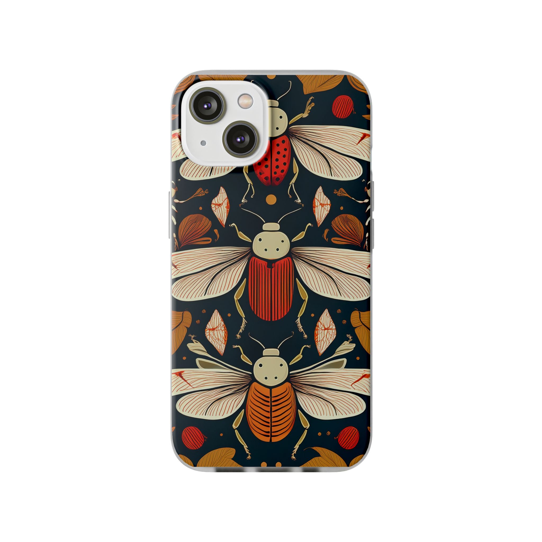 Bug Pattern Phone Case — Vintage Floral Firefly Design