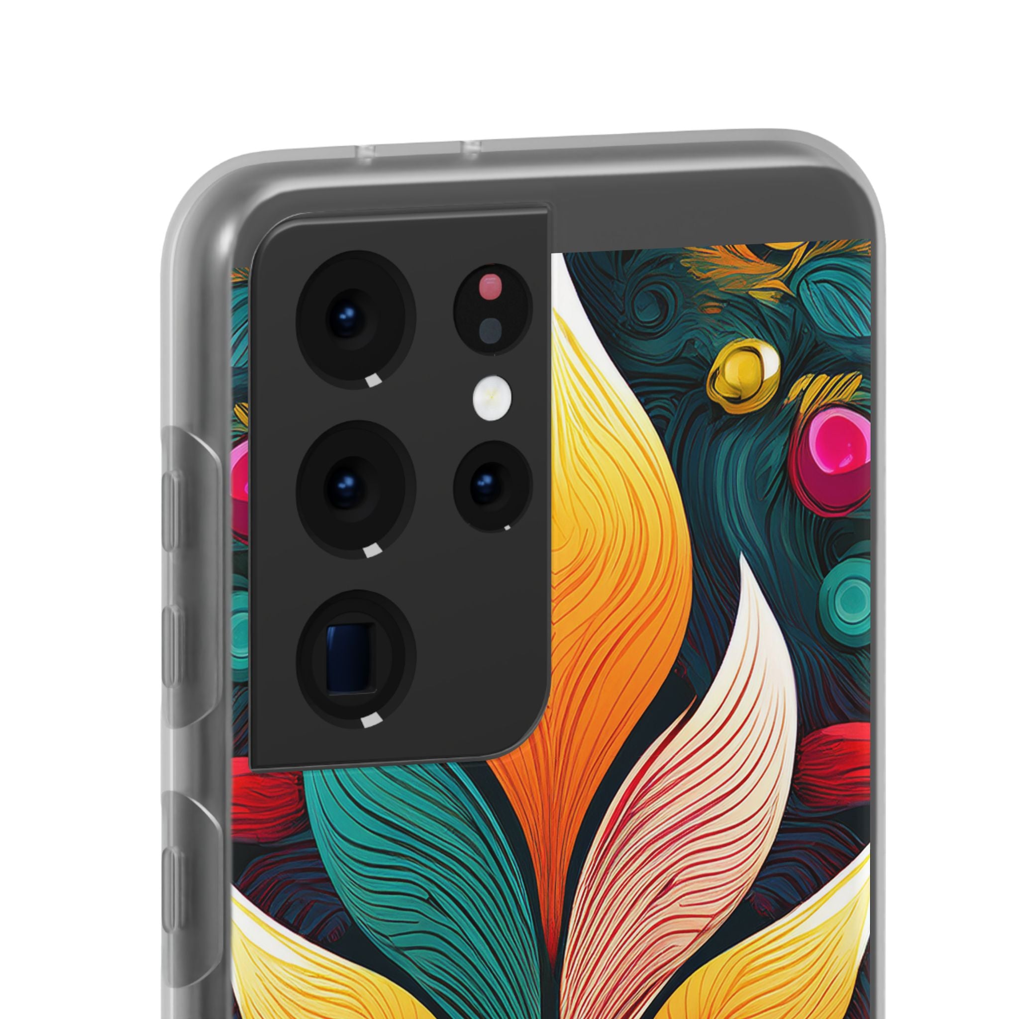 Floral Swirl Phone Case — Vibrant Boho Leaf Art Protective Cover