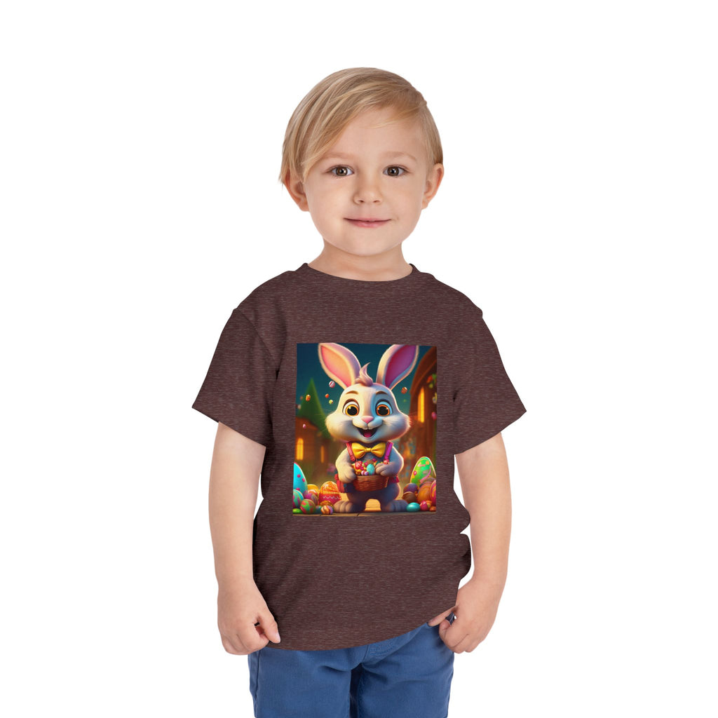 Easter Bunny Toddler Tee — Cute Bunny with Eggs Graphic Shirt