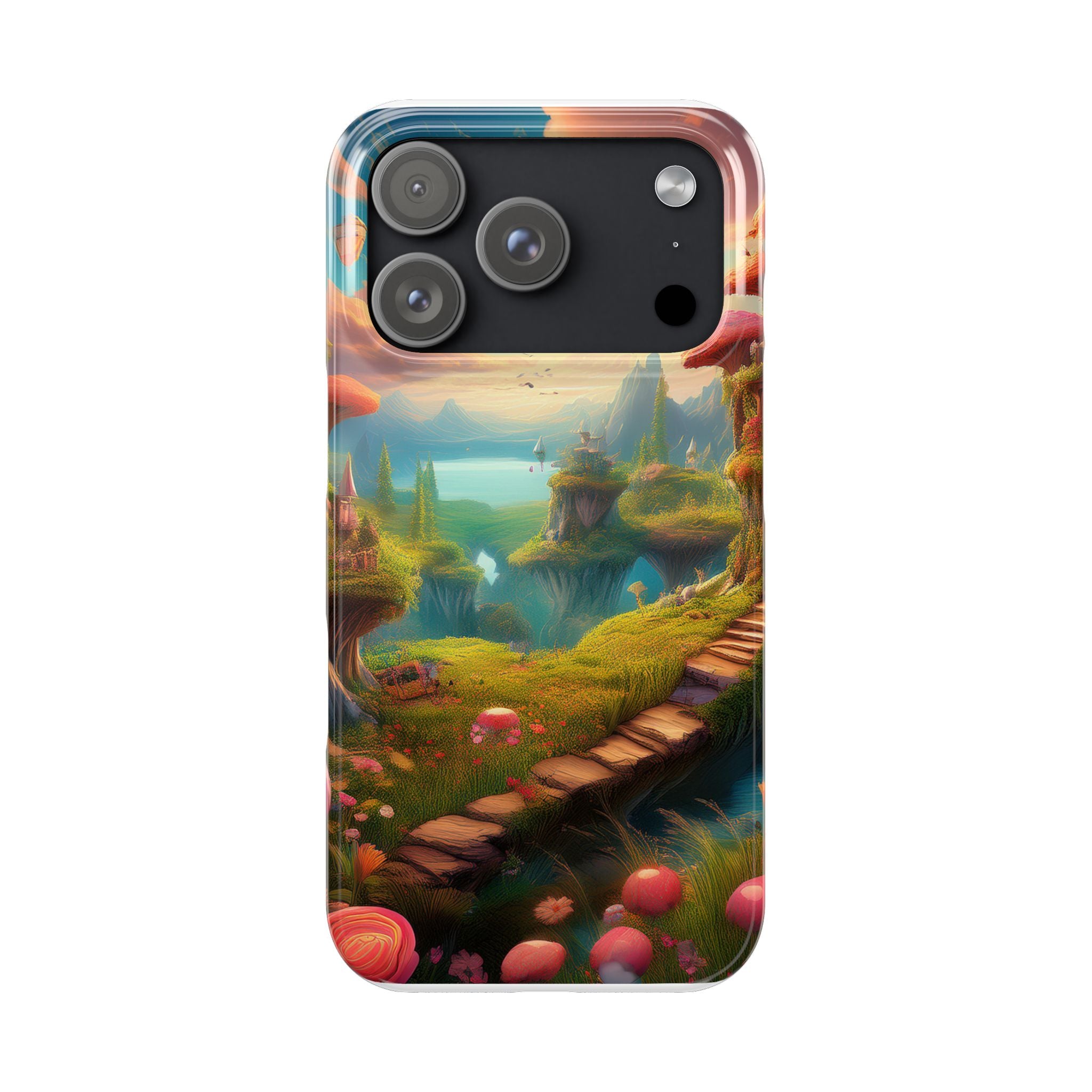 Fantasy Landscape Slim Phone Case — Enchanted Mushroom Path