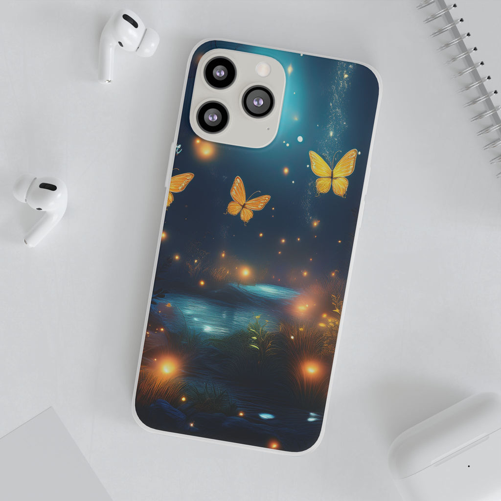 Butterfly Night Sky Phone Case – Glowing Firefly Fantasy for iPhone